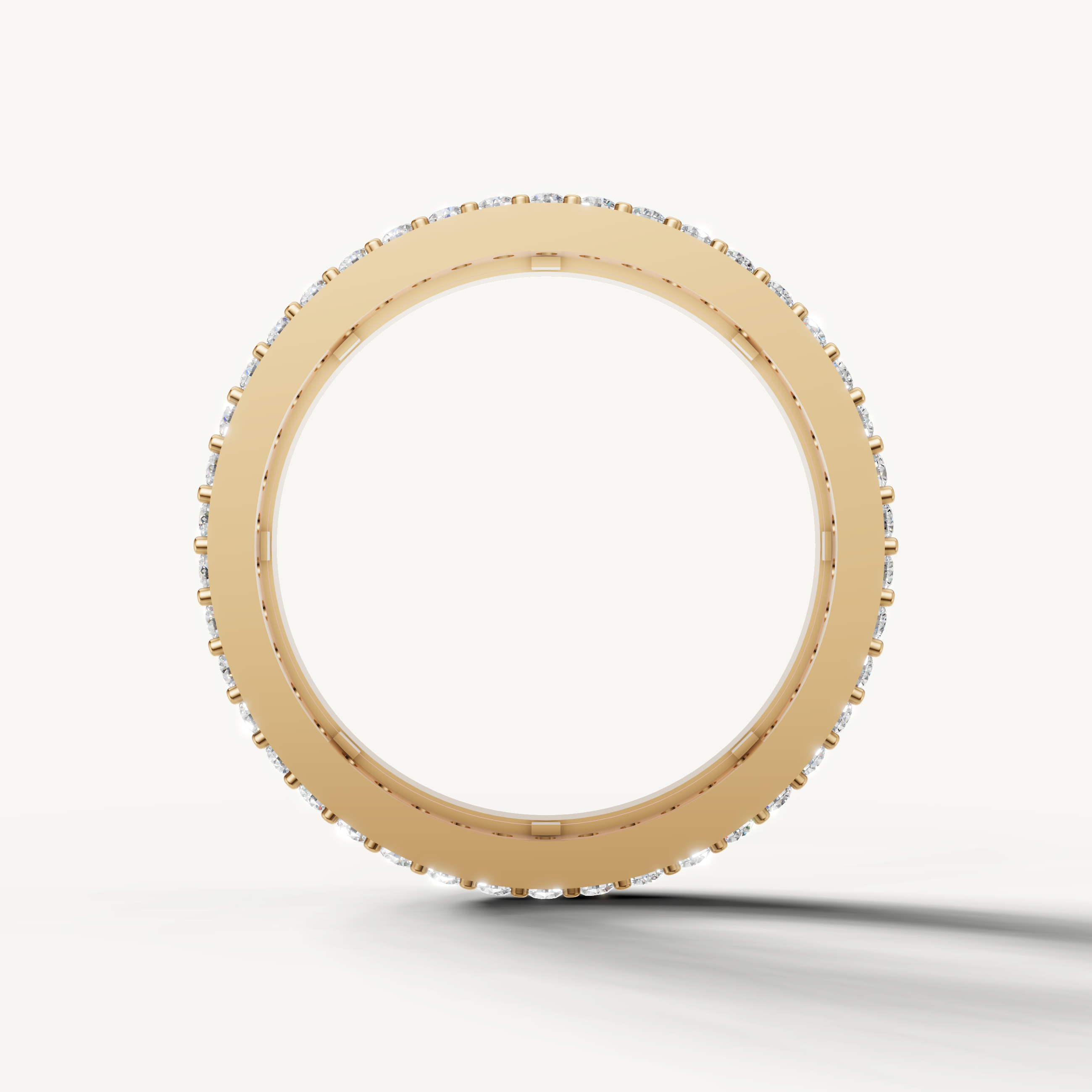 Luxury yellow gold slim diamond wedding band with contemporary design Raul Diamonds