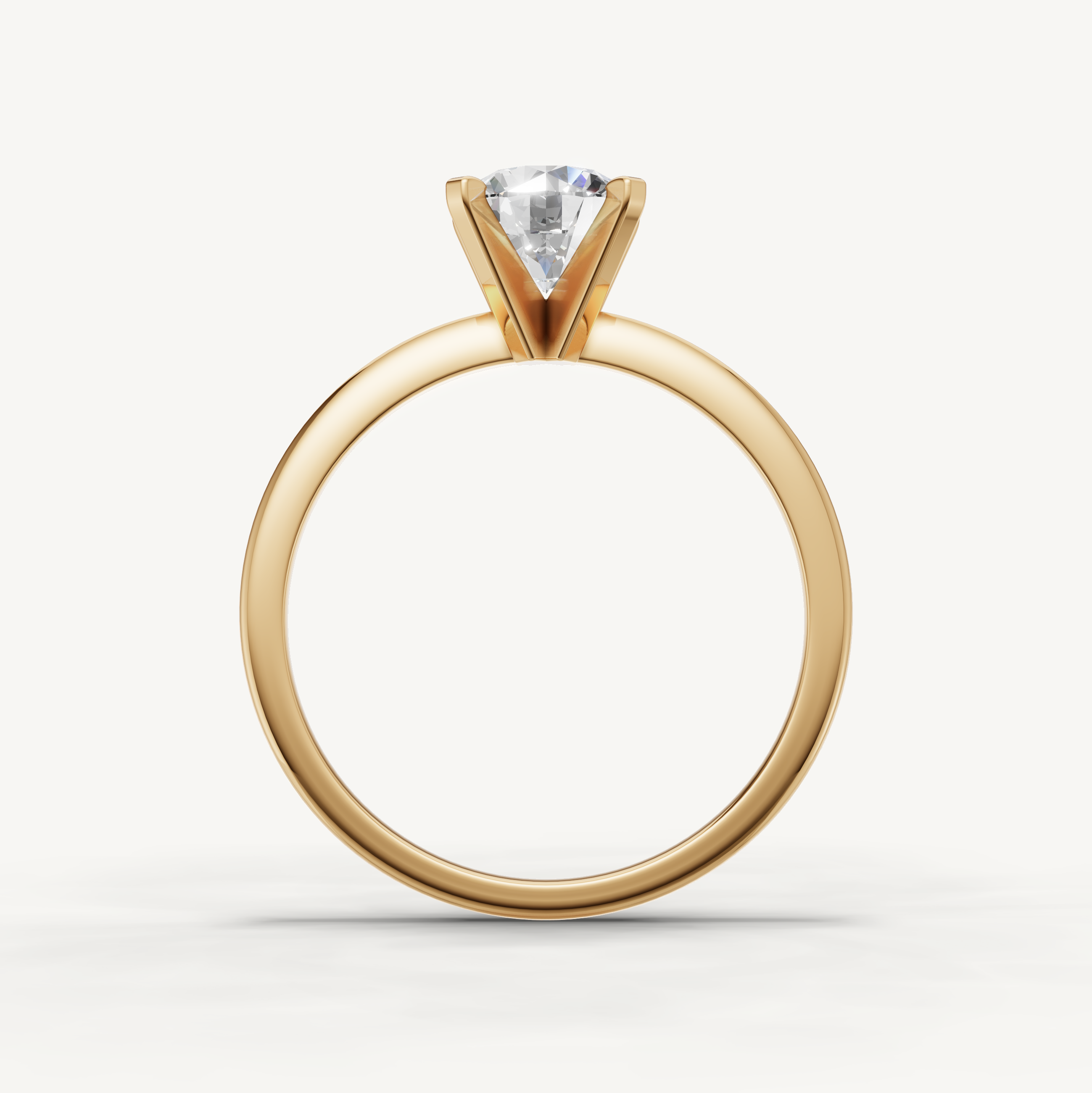 Minimal yellow gold round lab grown diamond ring by Raul Diamonds