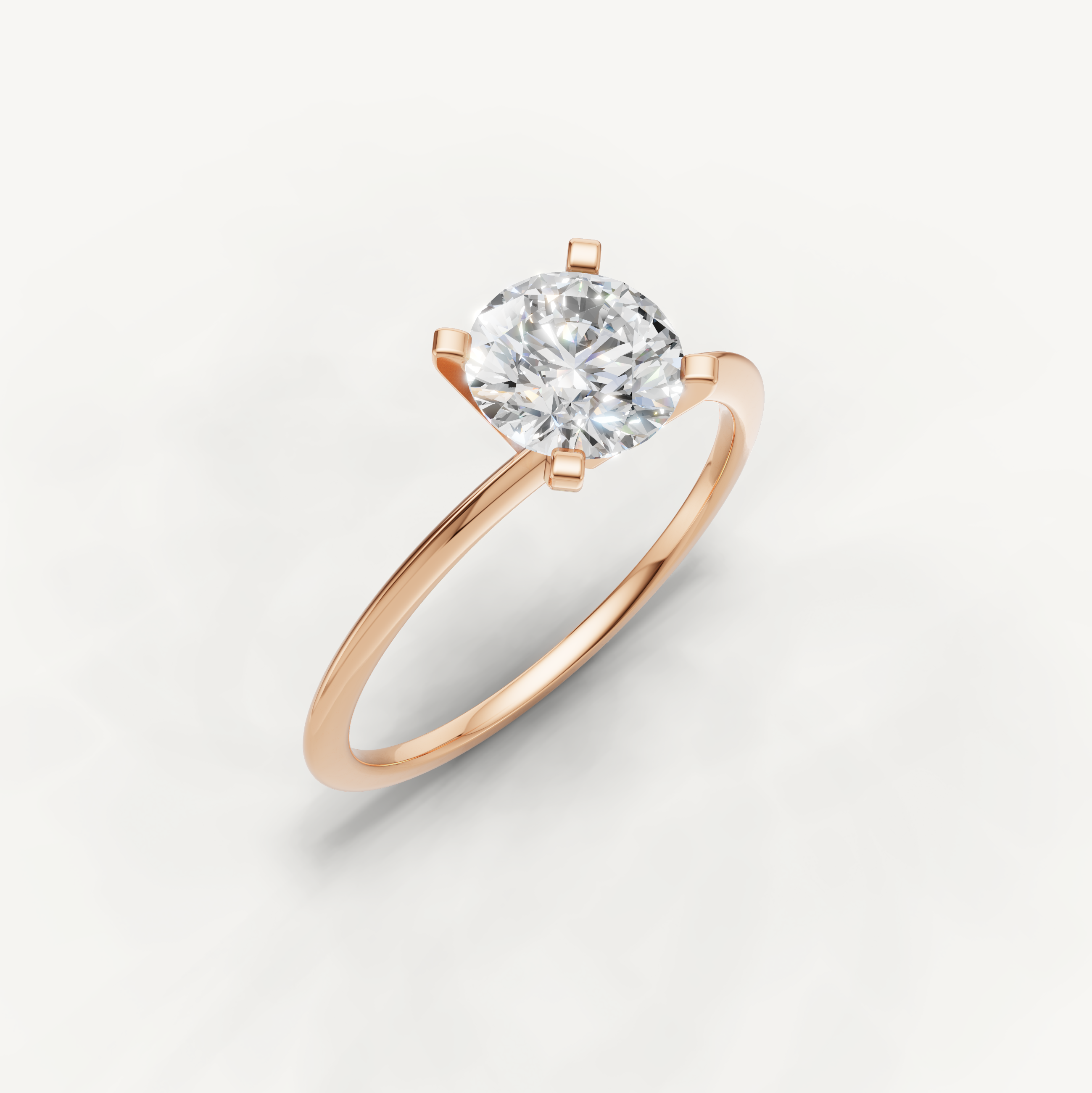 Romantic rose gold round brilliant diamond ring for modern brides by Raul Diamonds