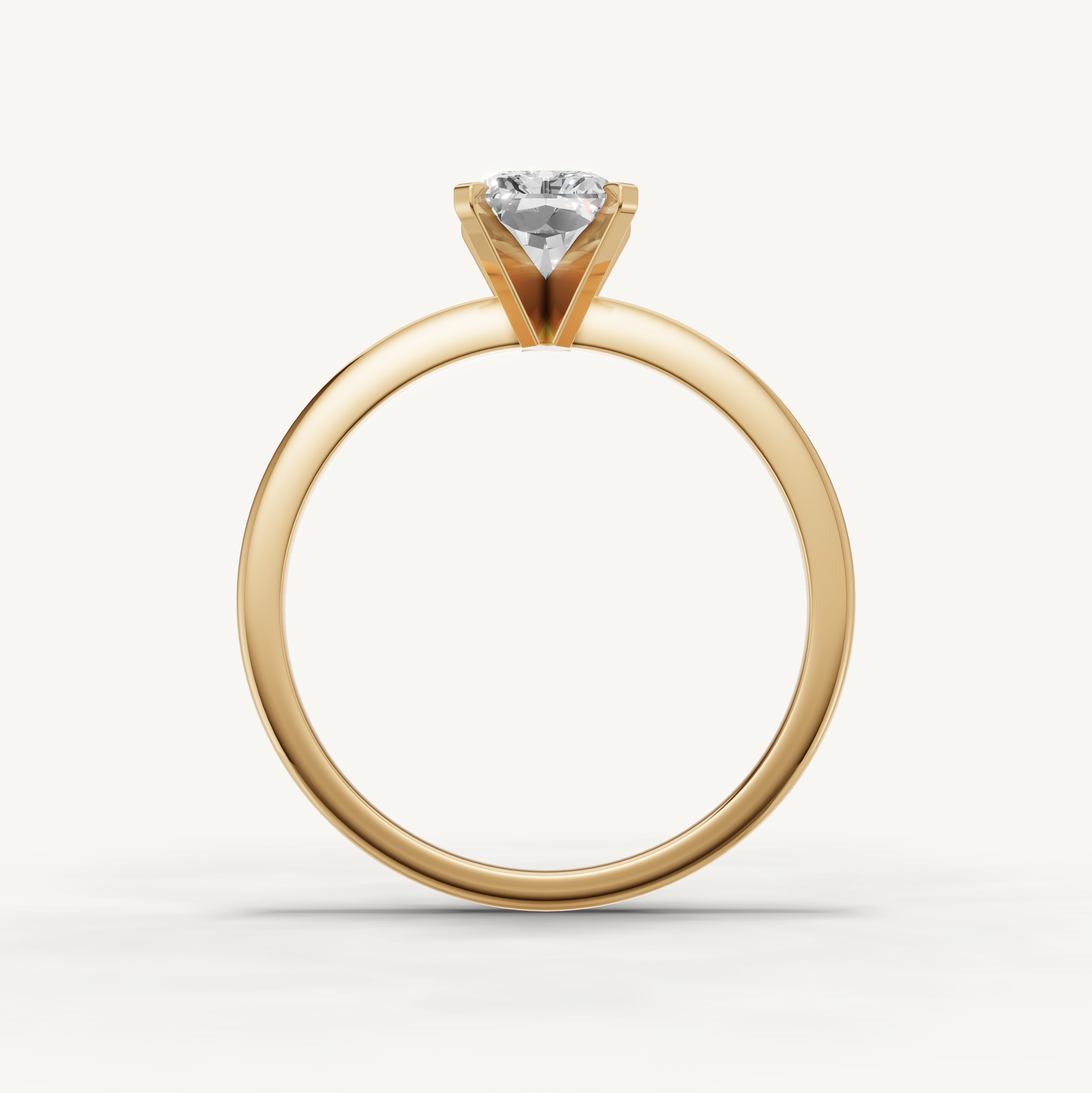 Minimal yellow gold radiant cut lab grown diamond ring by Raul Diamonds