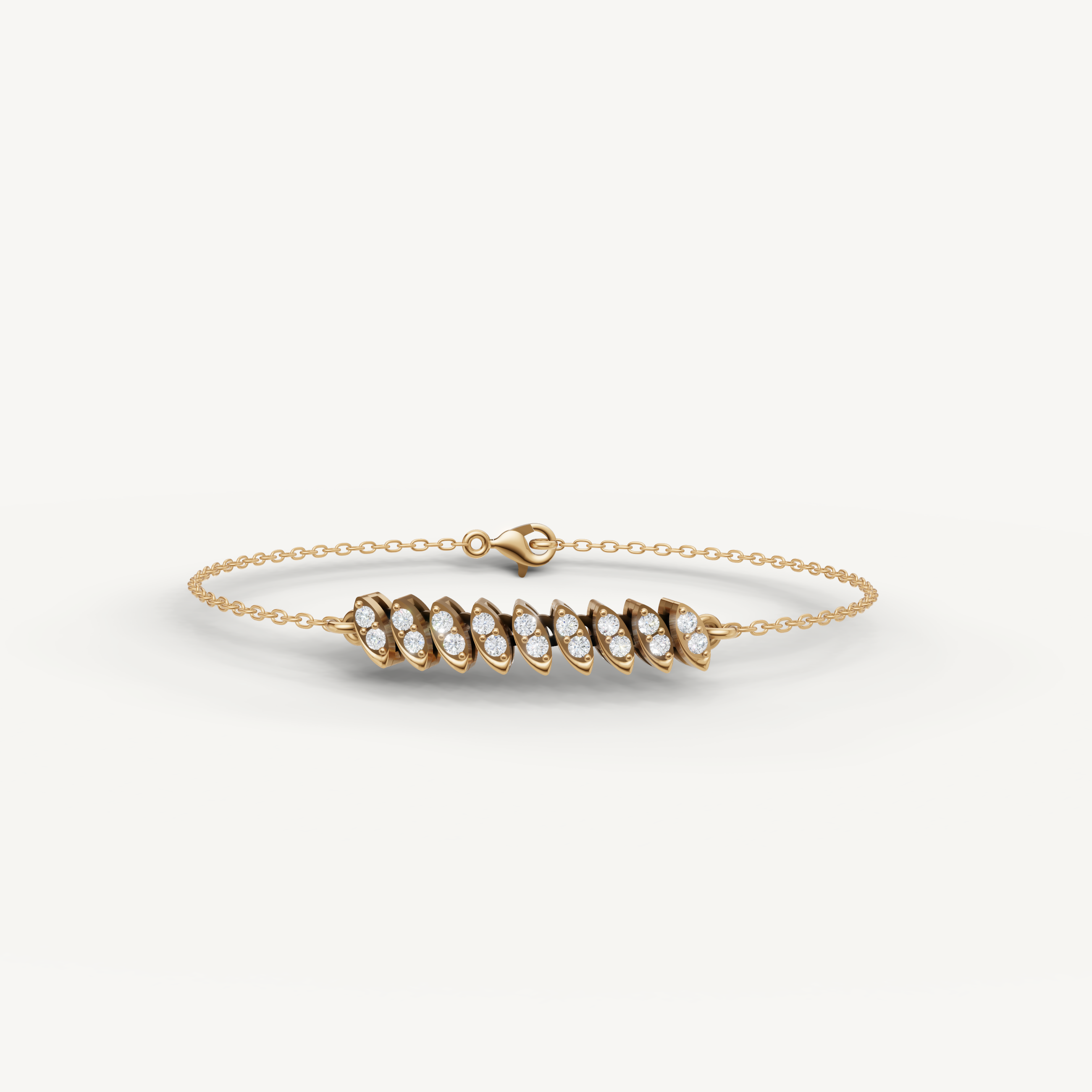 Raul Diamonds yellow gold marquise diamond chain bracelet for women