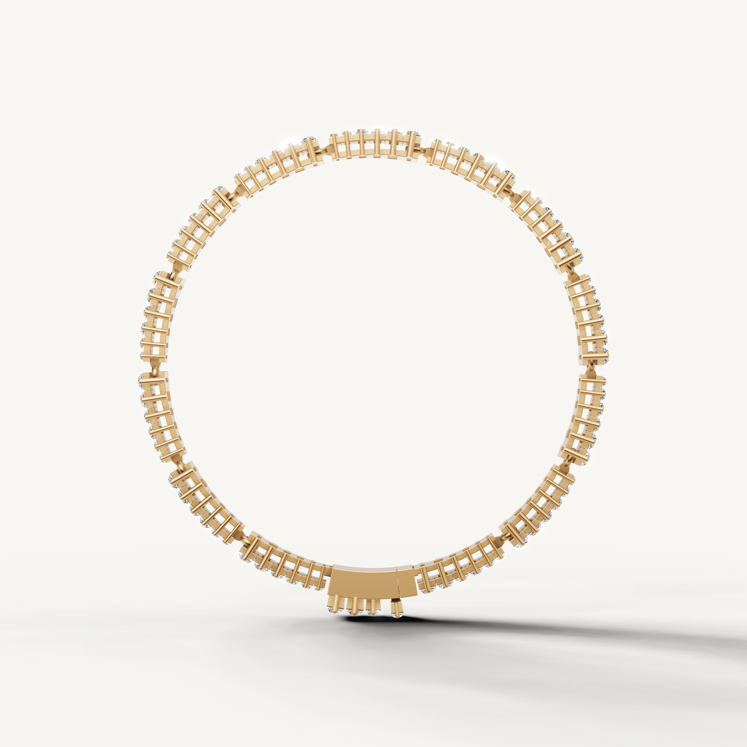 Premium yellow gold baguette cut diamond bracelet with contemporary styling