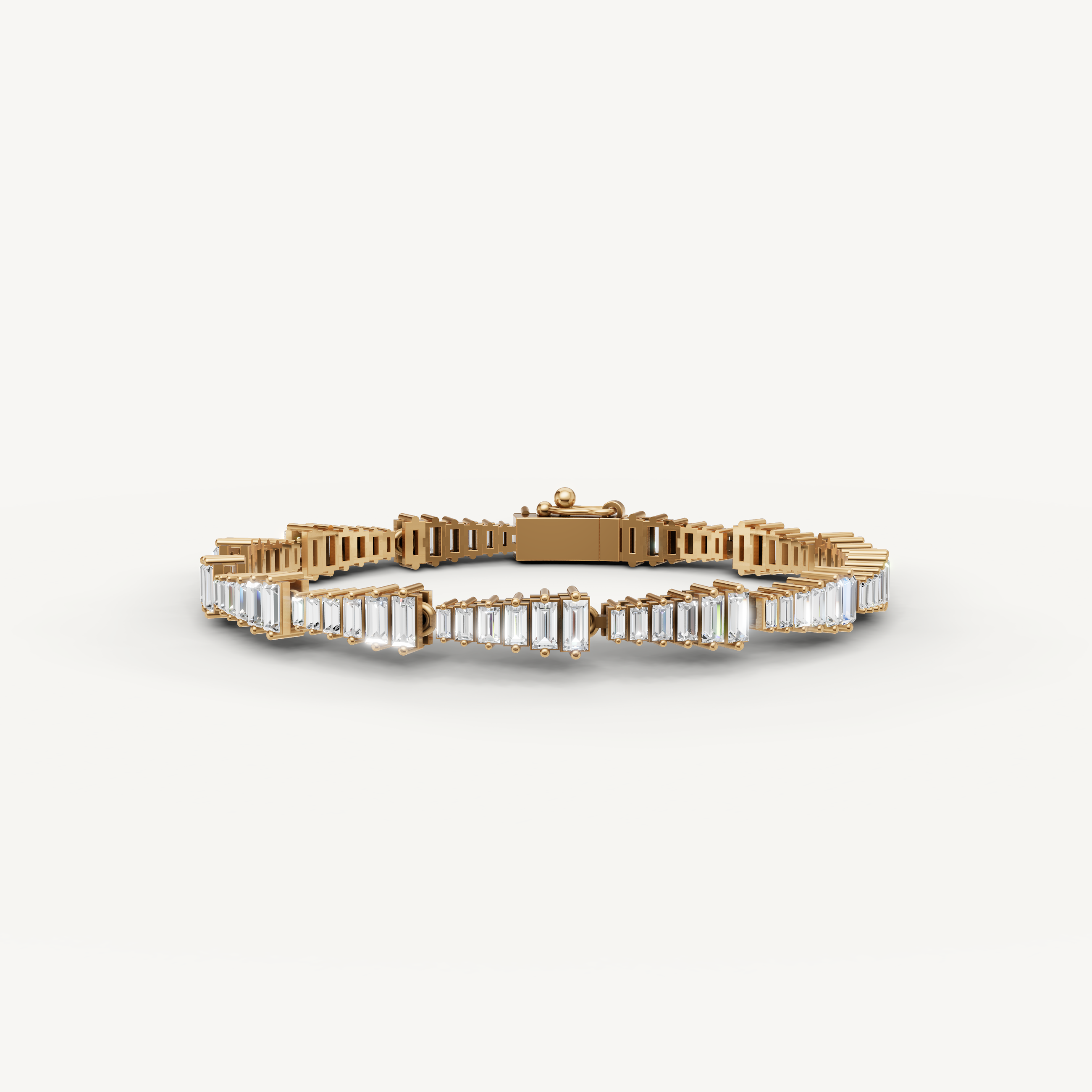 Raul Diamonds yellow gold baguette diamond tennis bracelet for women