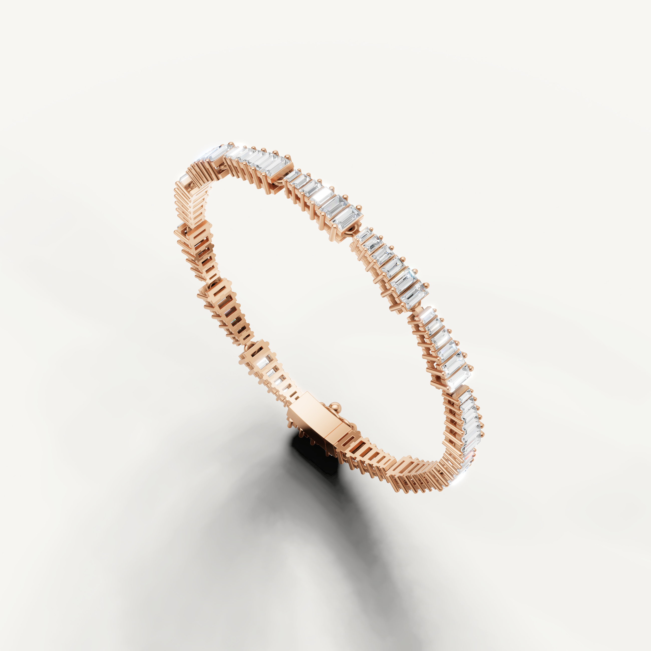 Rose gold modern diamond tennis bracelet for bridal and party wear