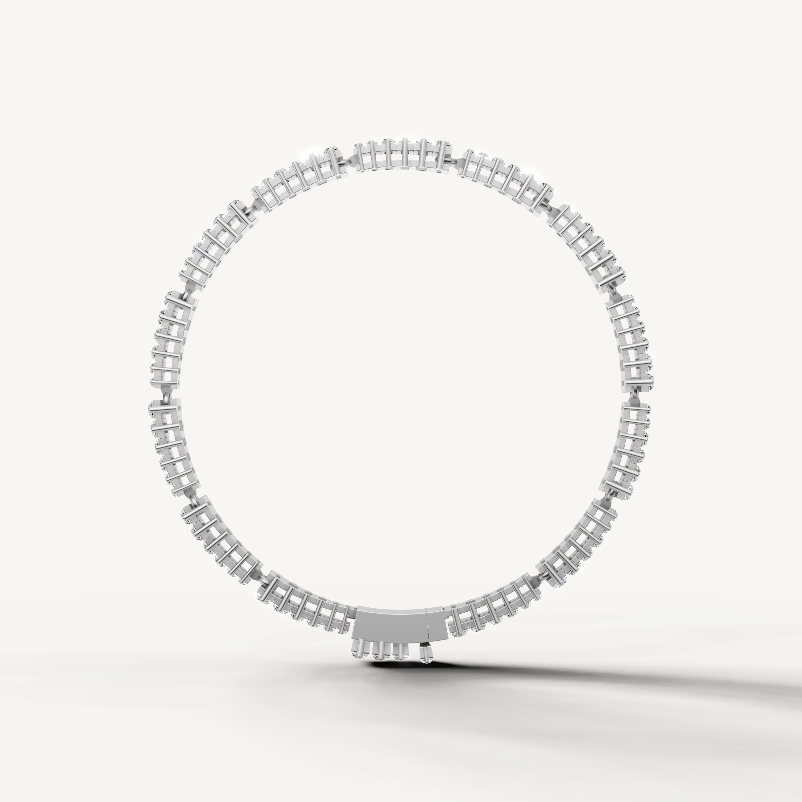 Premium white gold baguette diamond bracelet with sparkling diamonds