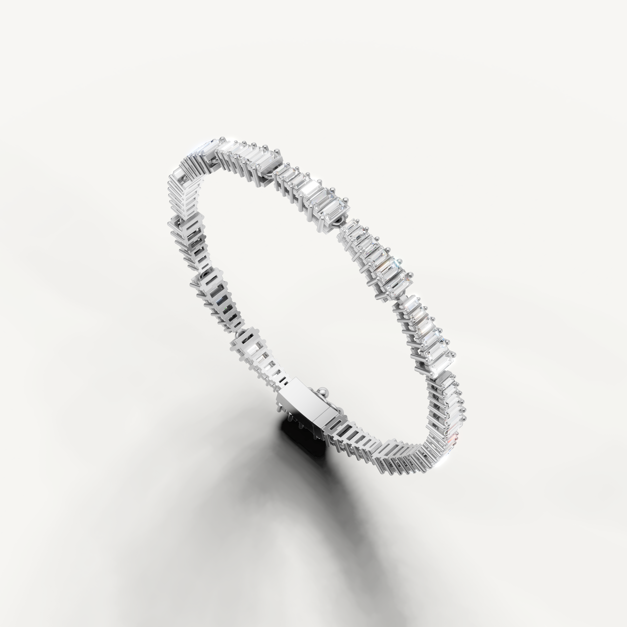 White gold geometric diamond bracelet for timeless luxury jewelry collection