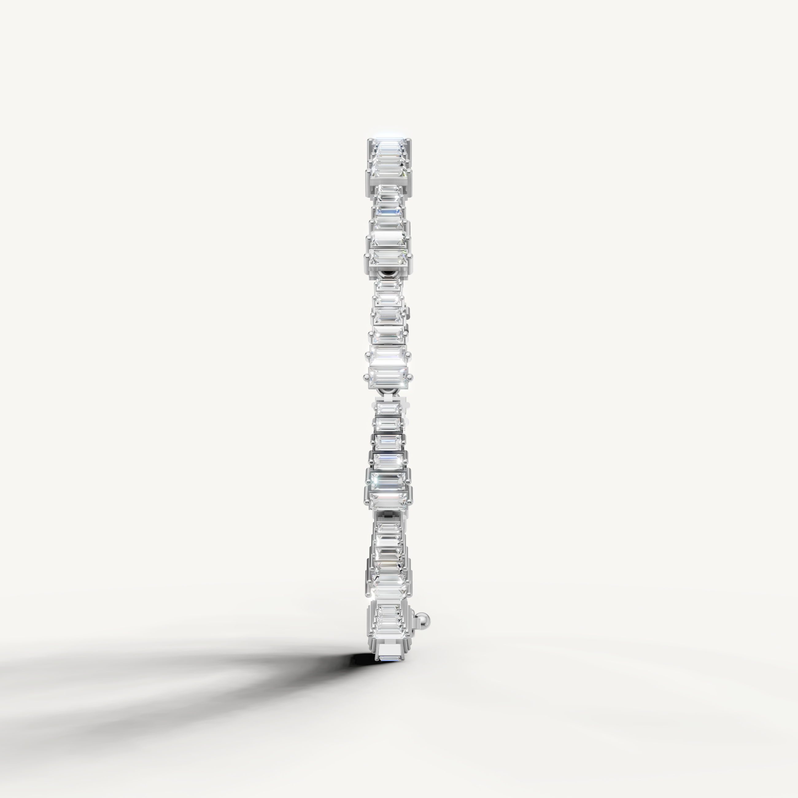 Elegant white gold baguette cut diamond bracelet with modern styling