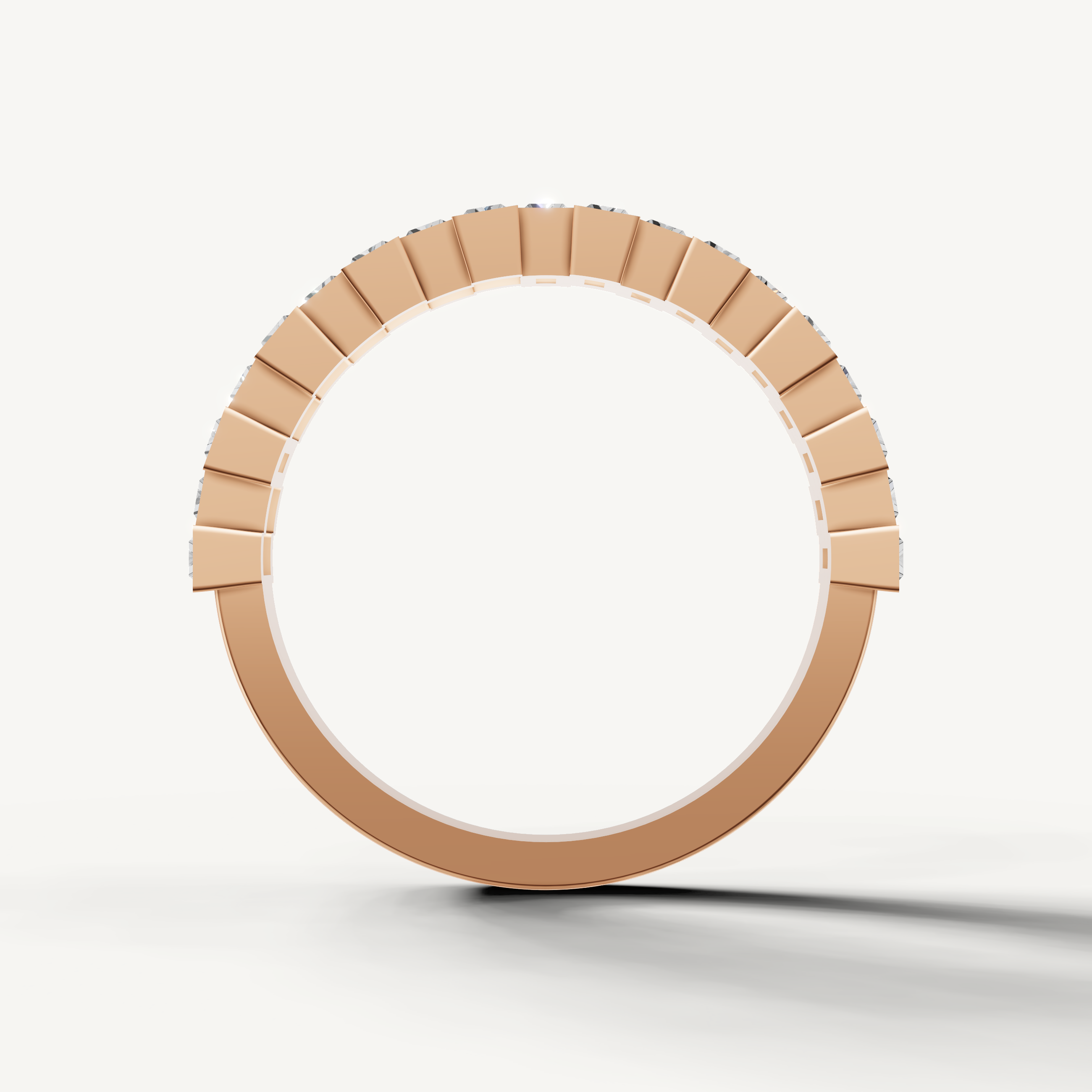 Rose gold contemporary diamond anniversary band by Raul Diamonds fine jewelry