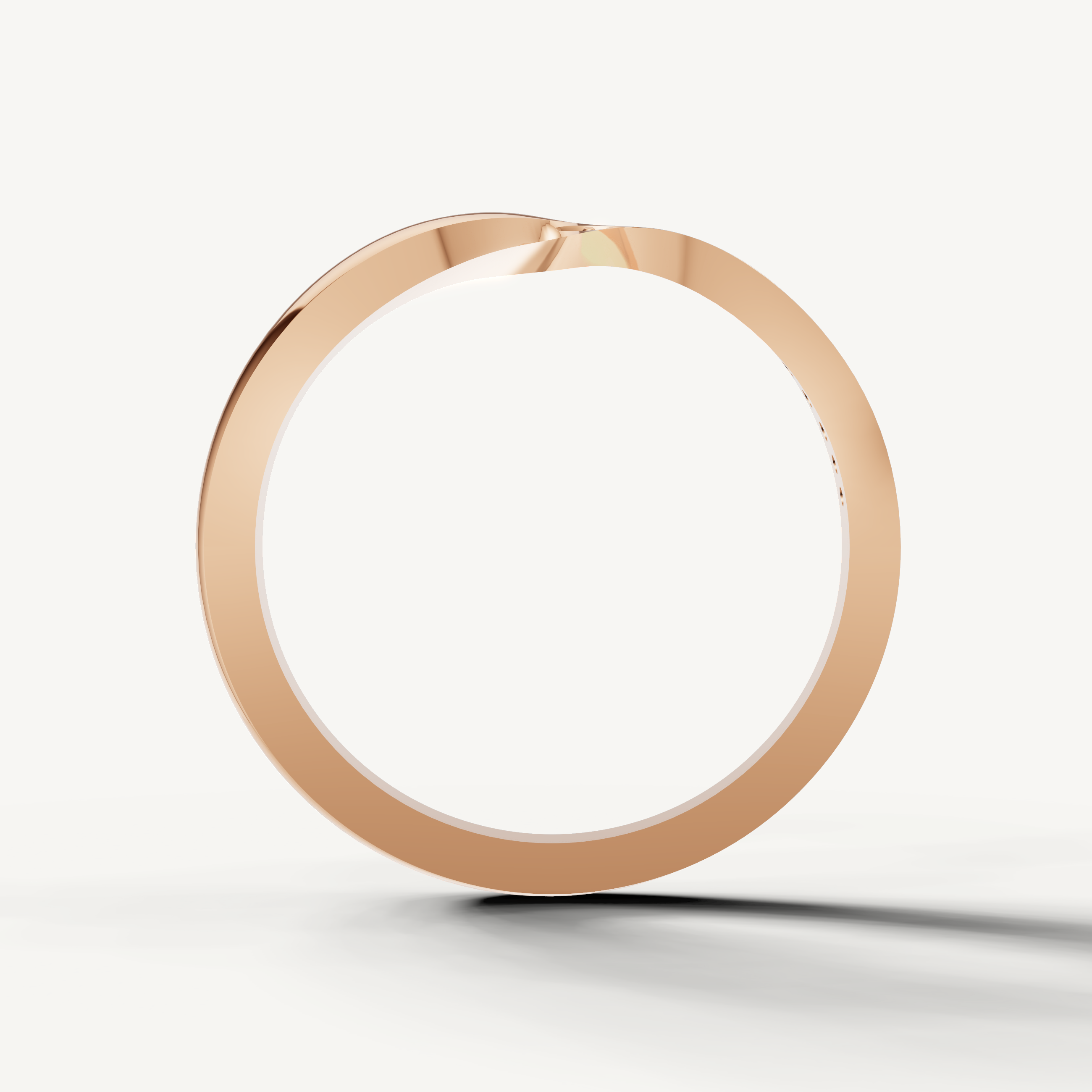 Modern rose gold diamond wedding band with contemporary open design