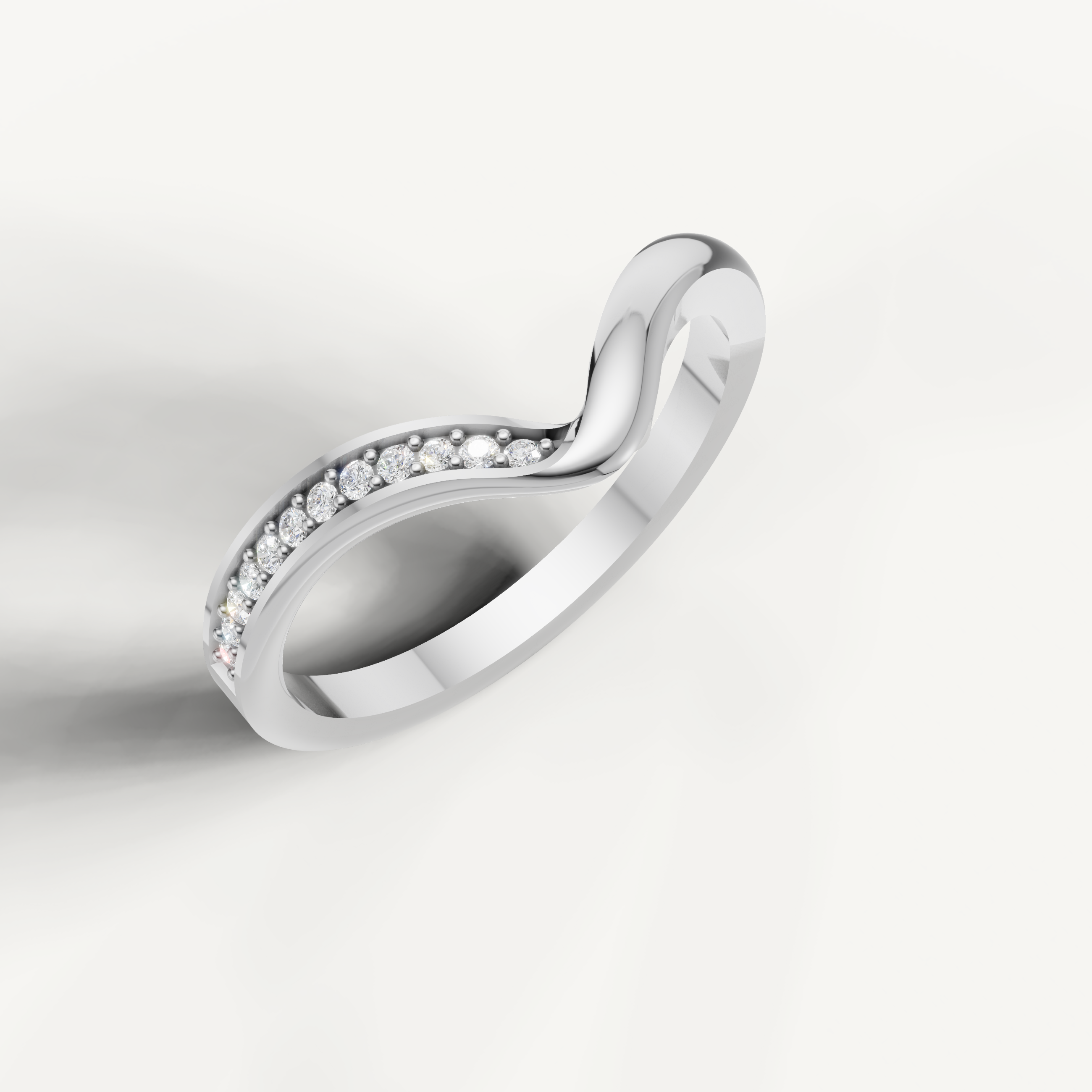 White gold eternity diamond wedding ring with emerald cut diamonds