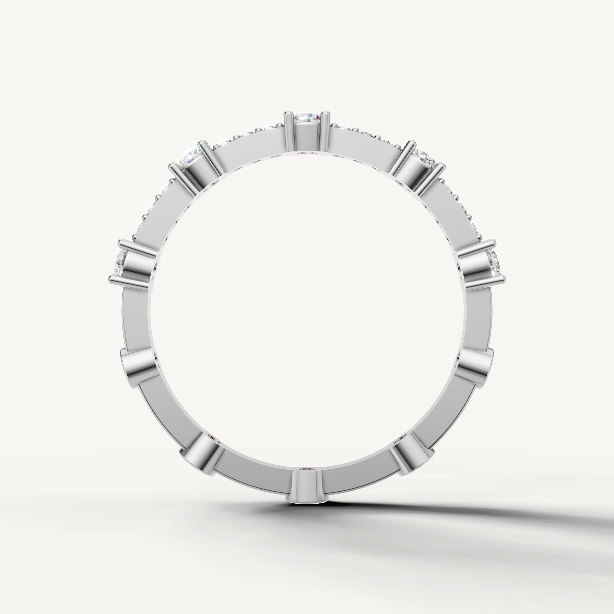 Elegant white gold diamond wedding band for women by Raul Diamonds