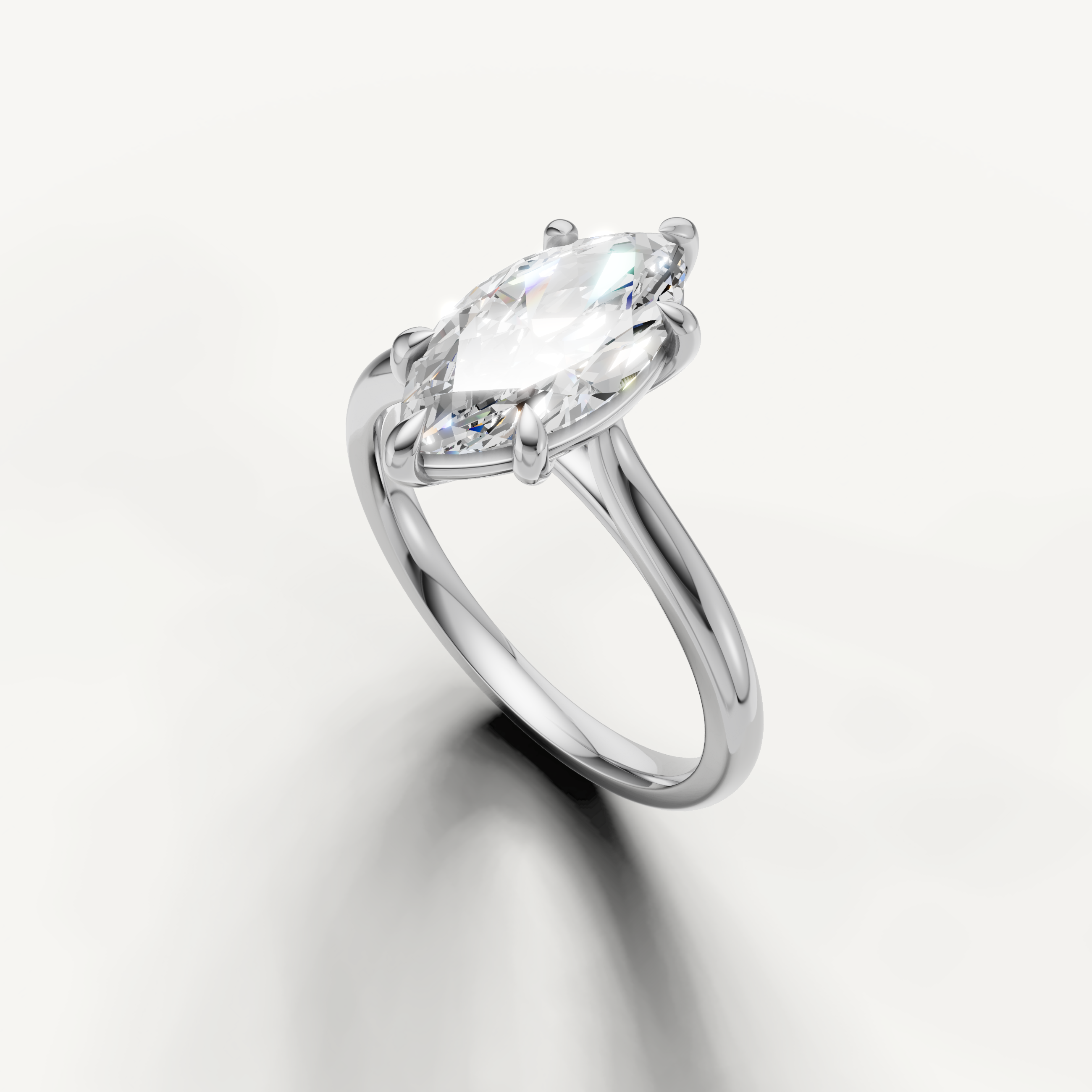 Luxury marquise cut white gold engagement ring crafted by Raul Diamonds