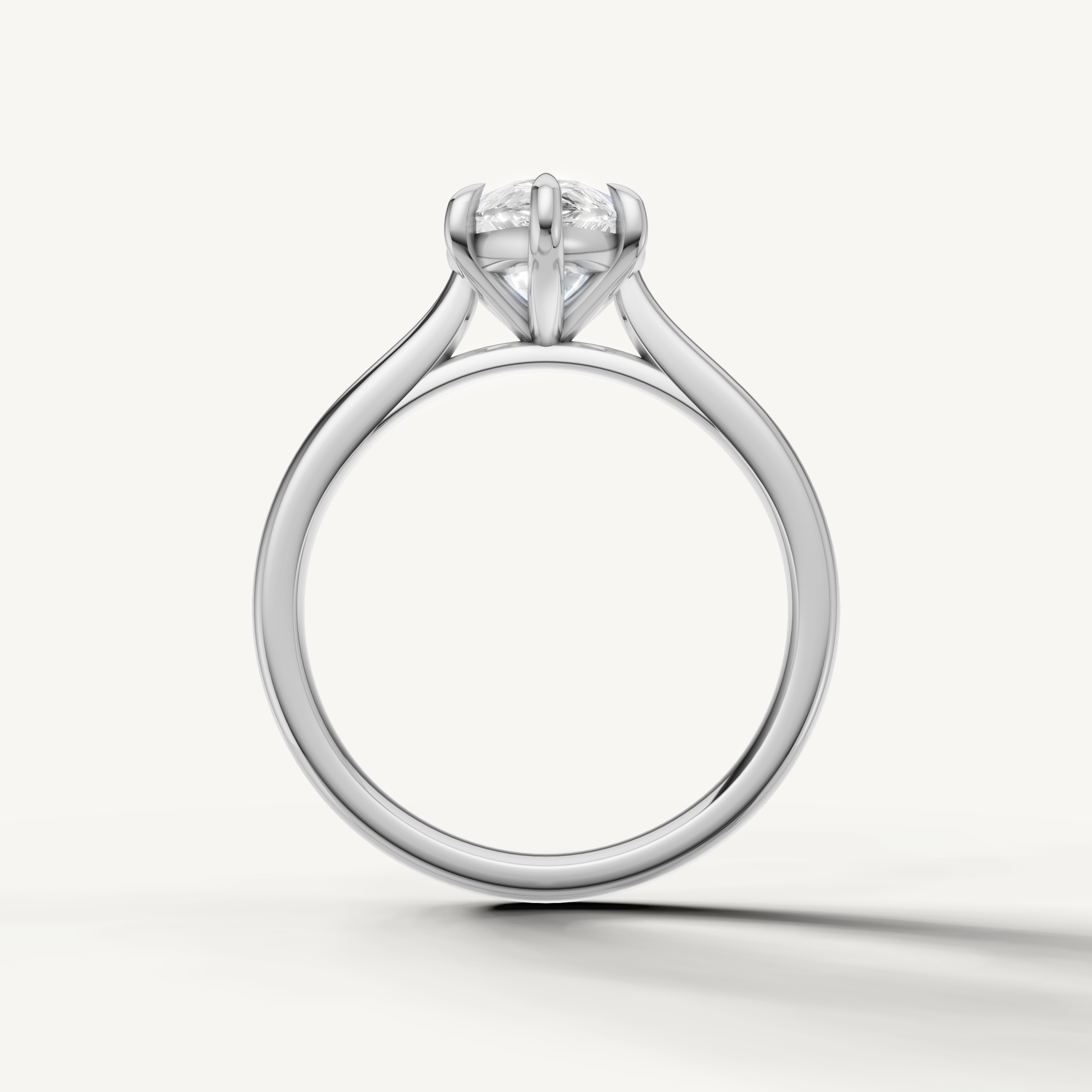 Modern white gold pear solitaire ring with brilliant teardrop diamond by Raul Diamonds
