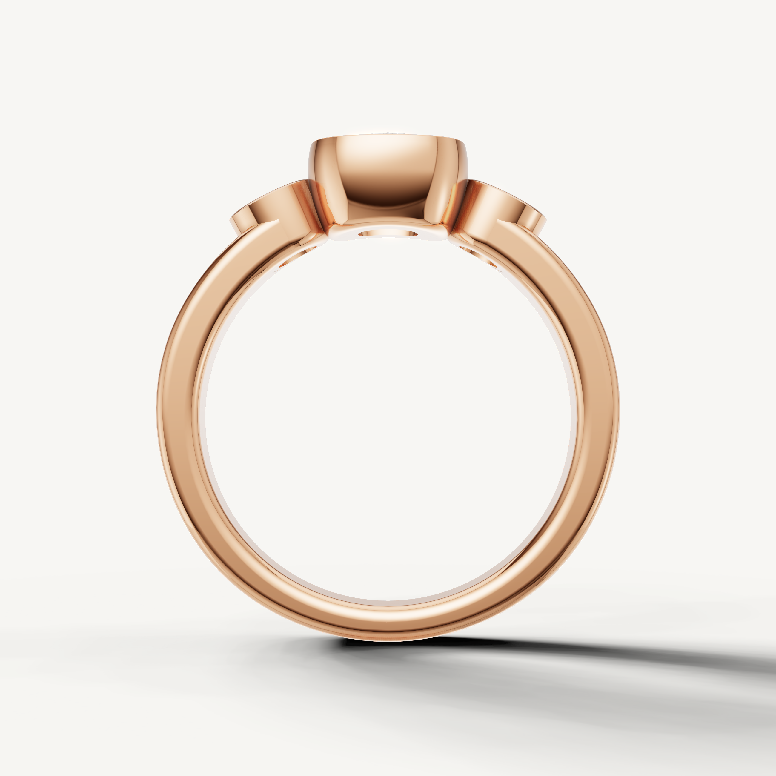Brilliant Seo rose gold bezel set cushion diamond ring by Raul Diamonds.
