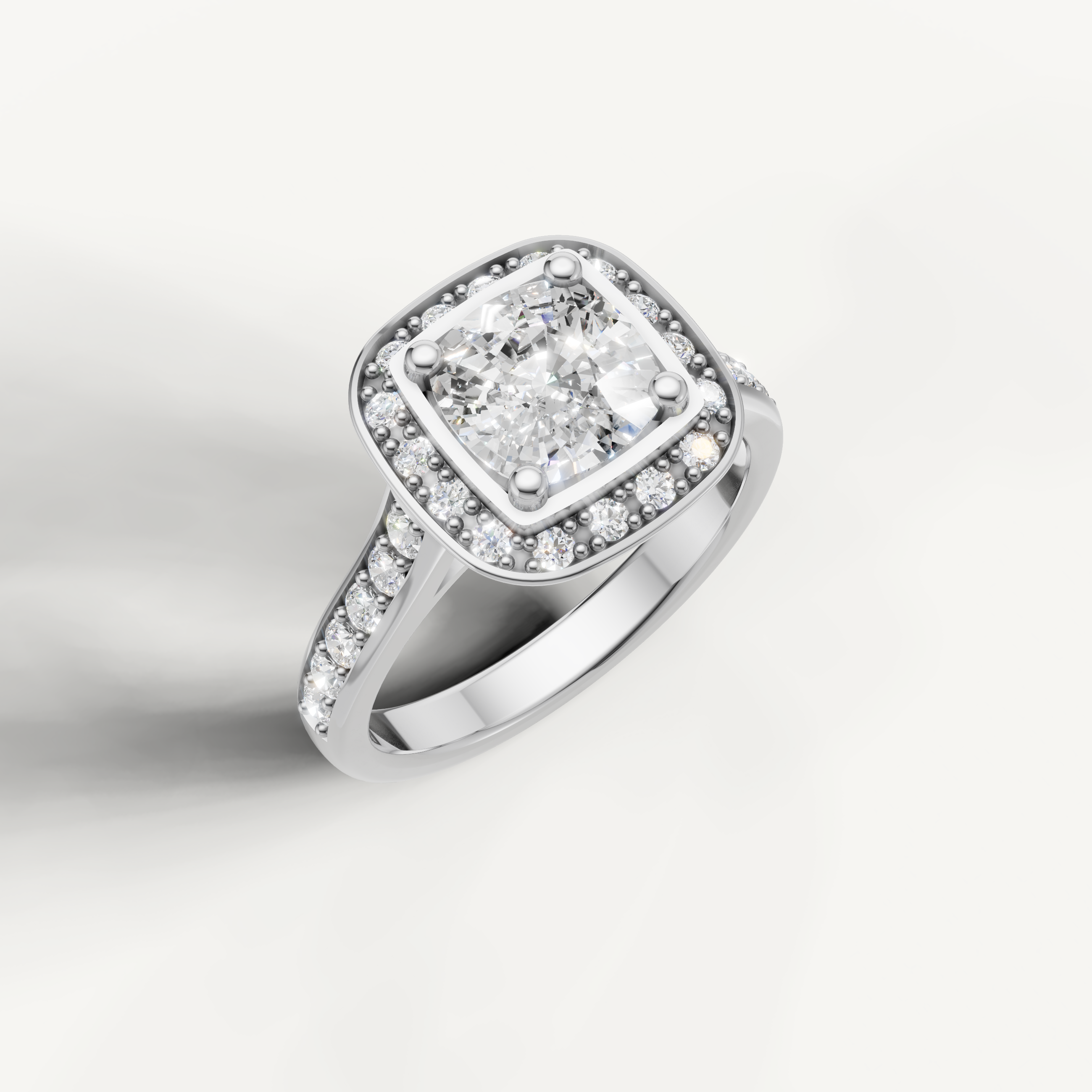 Premium Seo yellow gold halo ring with round brilliant diamond by Raul Diamonds.