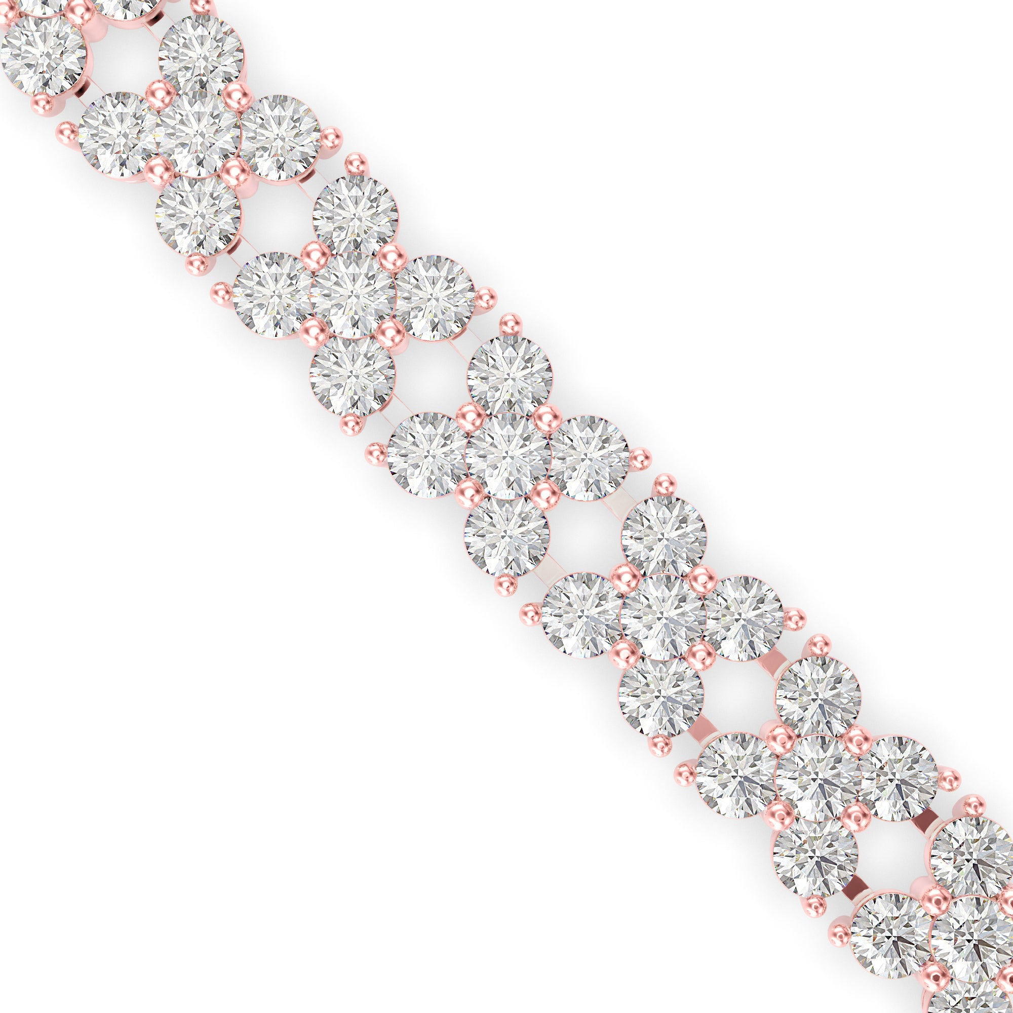 Crisscross Double Row Lab-Grown Diamond Tennis Bracelet in 14K Gold