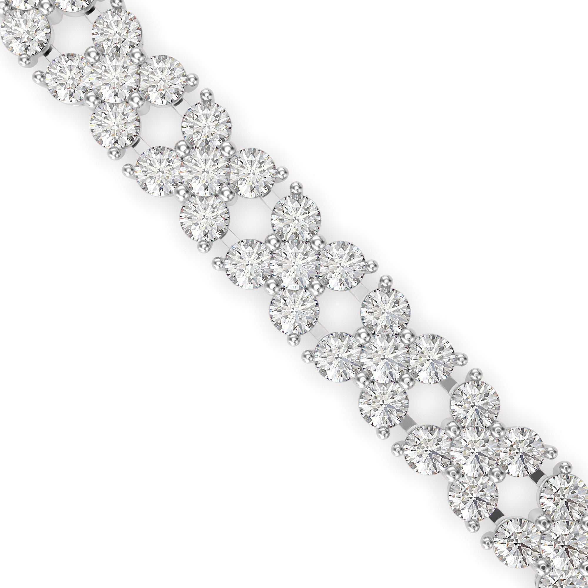 Crisscross Double Row Lab-Grown Diamond Tennis Bracelet in 14K Gold