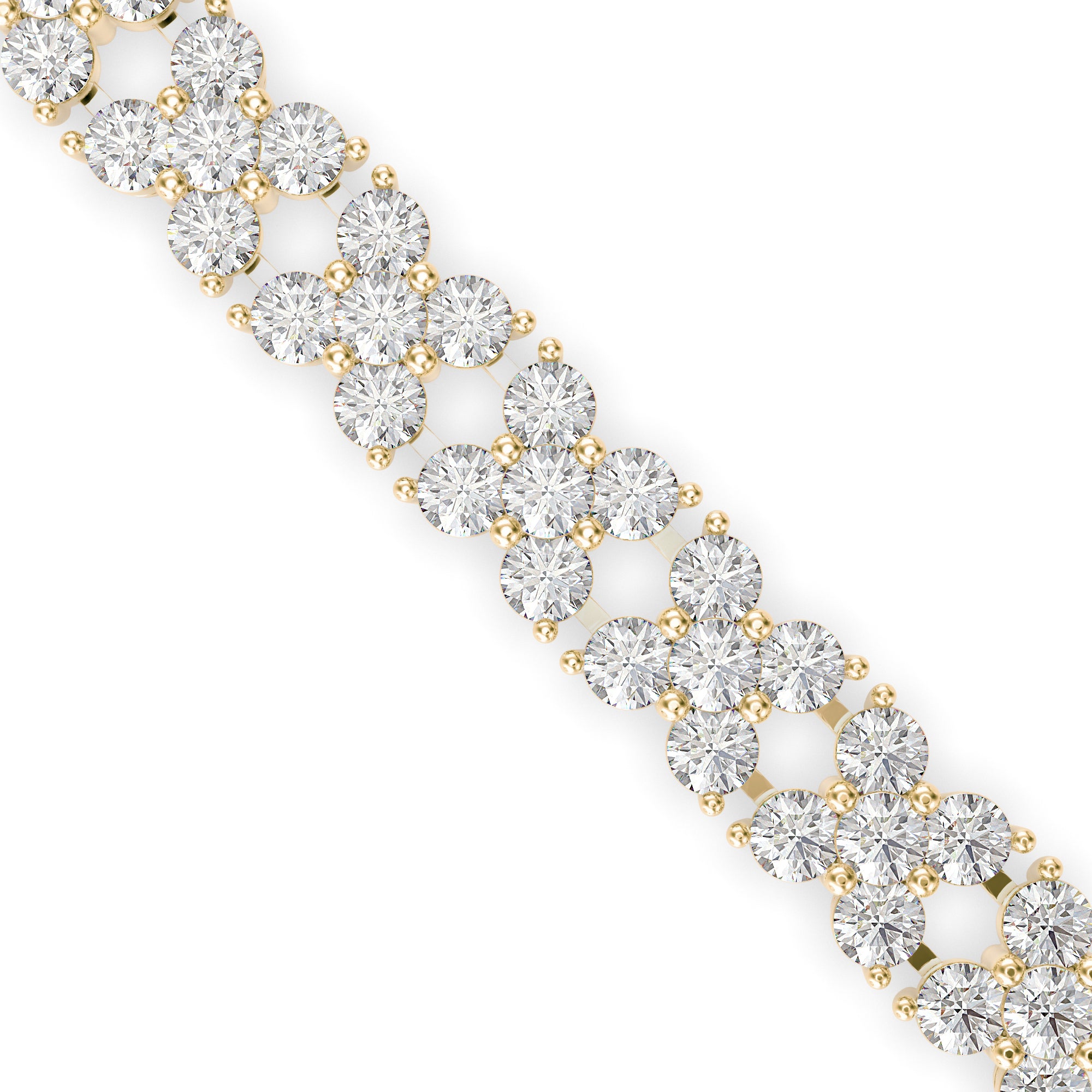 Crisscross Double Row Lab-Grown Diamond Tennis Bracelet in 14K Gold