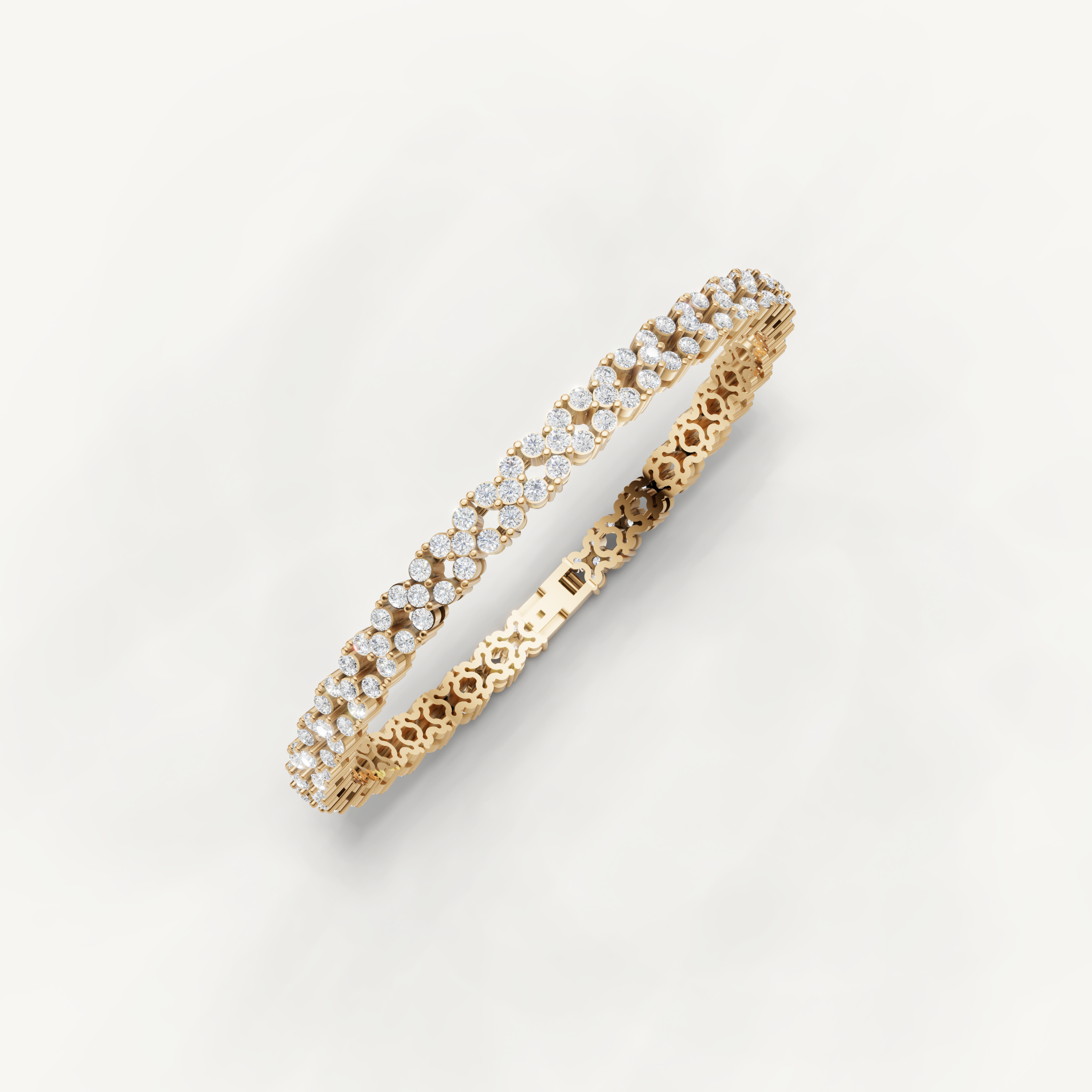 Elegant yellow gold tennis bracelet featuring sparkling lab grown diamonds by Raul Diamonds