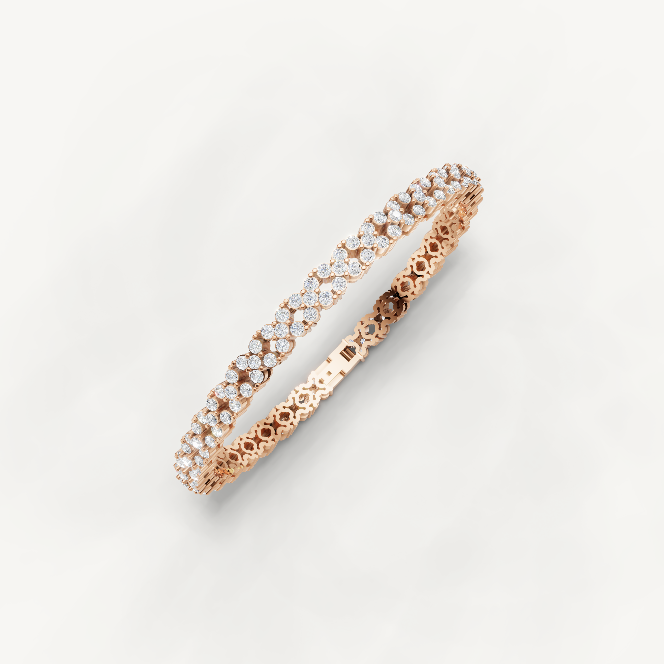 Elegant rose gold bracelet with sparkling round lab grown diamonds by Raul Diamonds