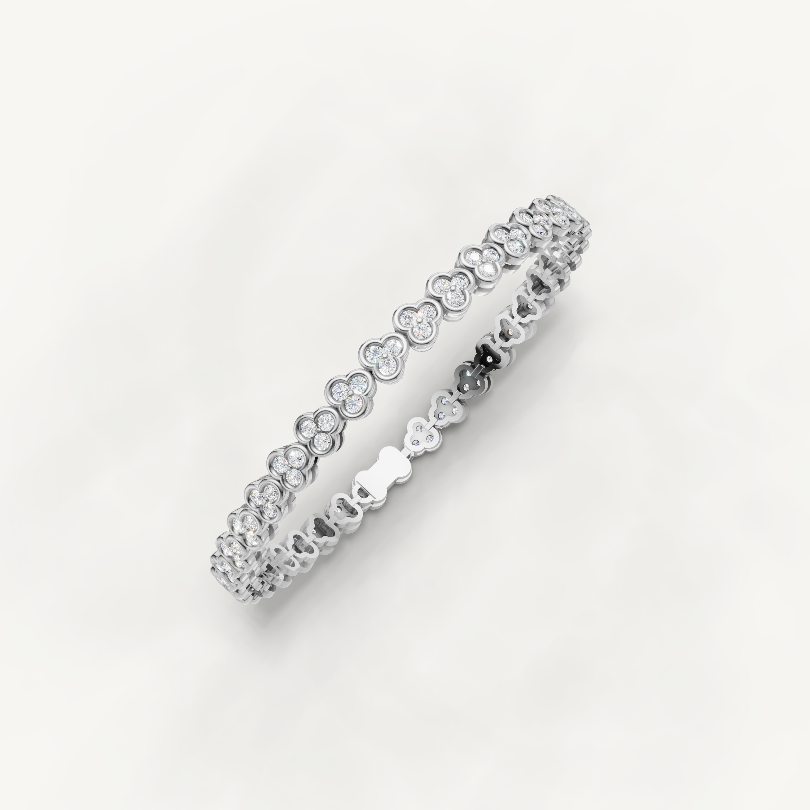 White gold lab grown diamond bracelet with timeless modern elegance by Raul Diamonds