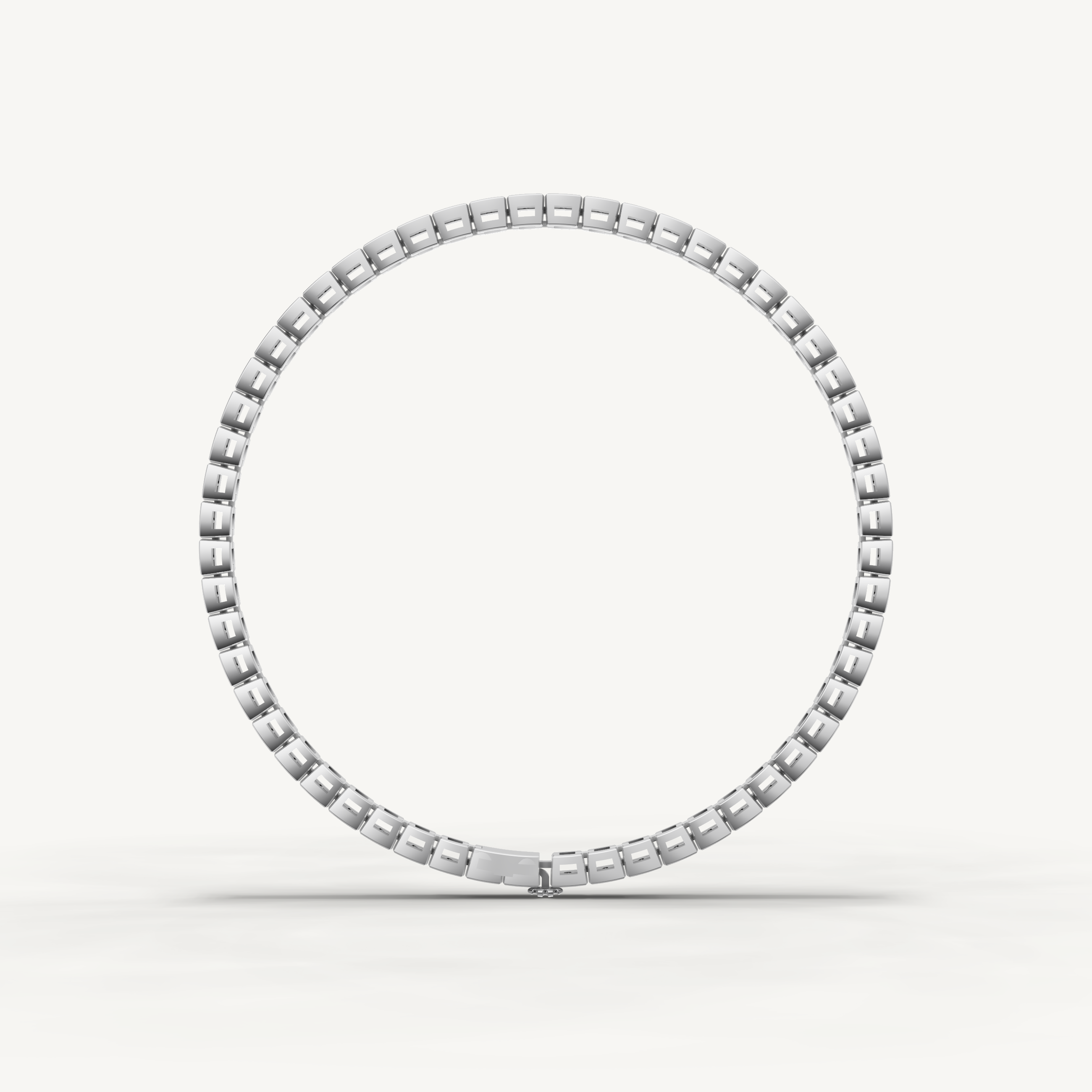 Elegant white gold diamond bracelet with contemporary square bezel detailing by Raul Diamonds