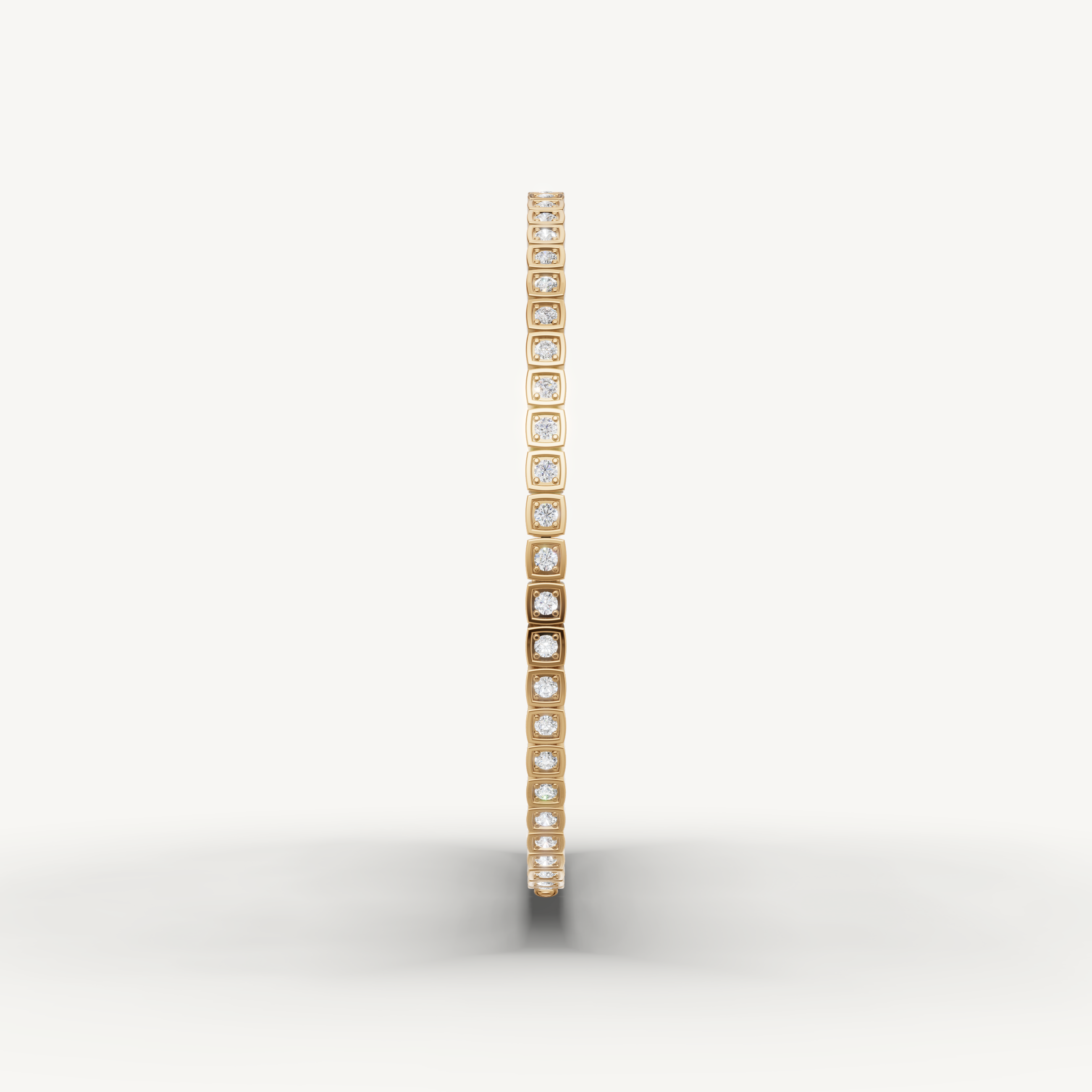 Elegant yellow gold diamond tennis bracelet with square bezel accents by Raul Diamonds