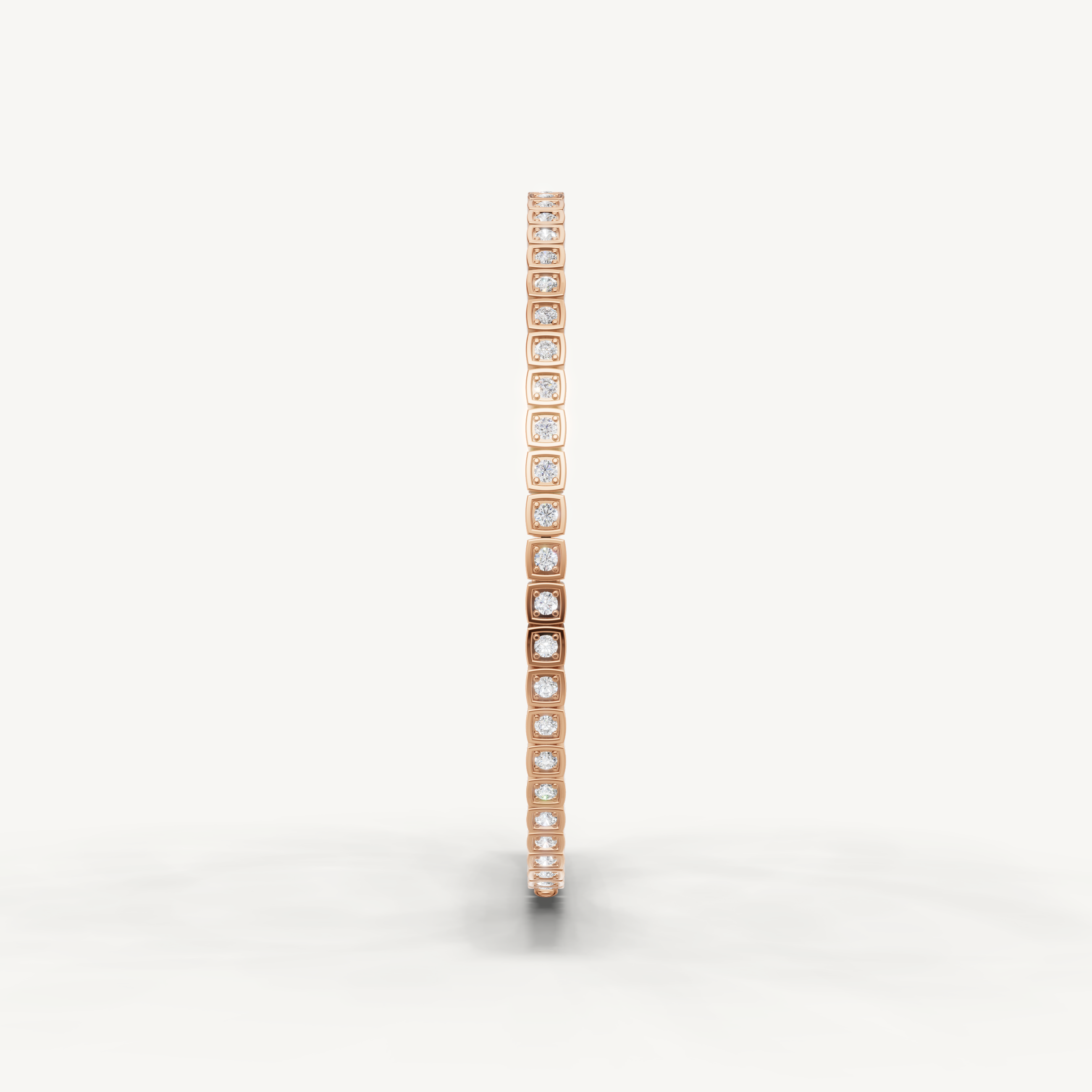 Luxury rose gold diamond bracelet featuring modern square bezel settings by Raul Diamonds
