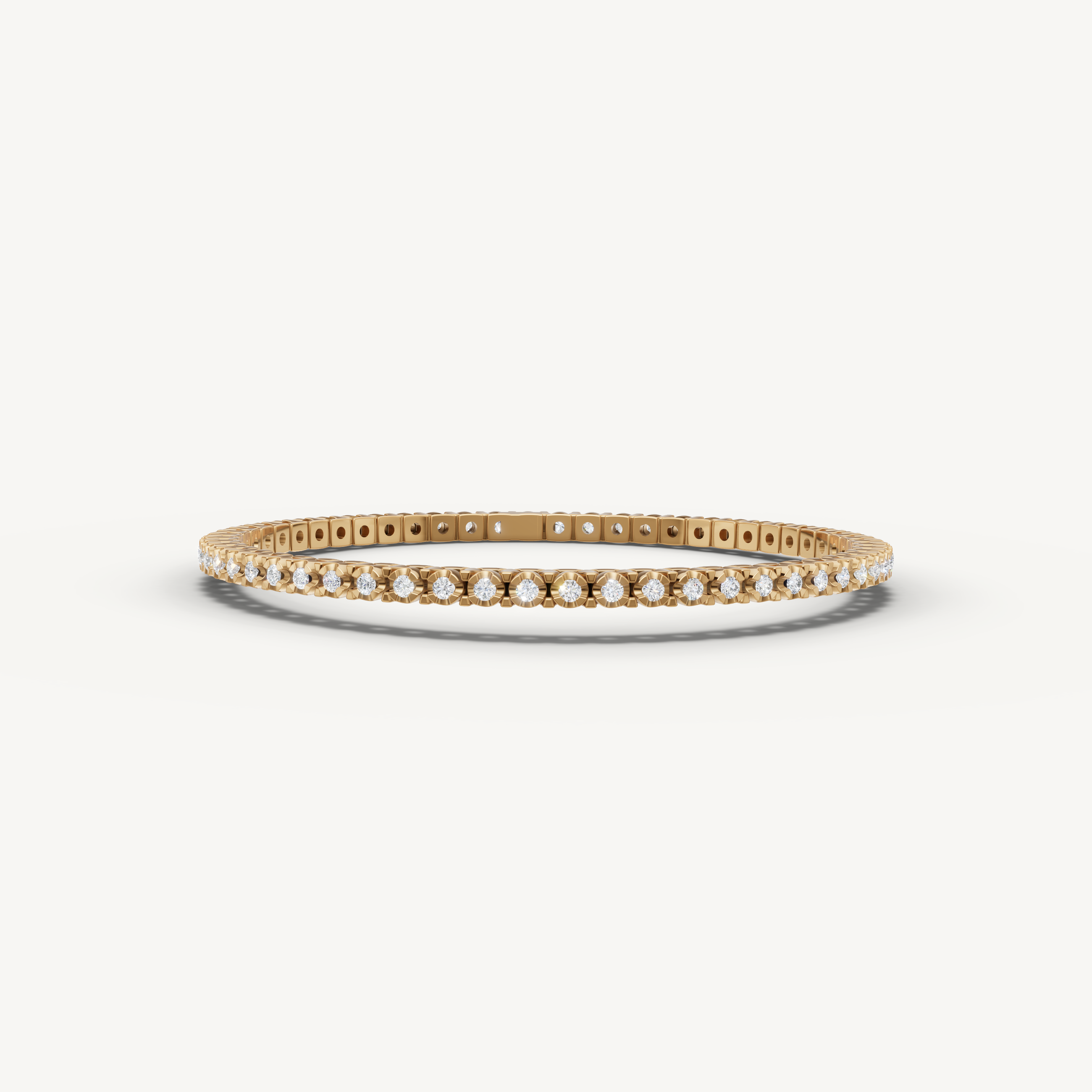 Yellow gold lab grown diamond tennis bracelet with timeless minimal elegance by Raul Diamonds