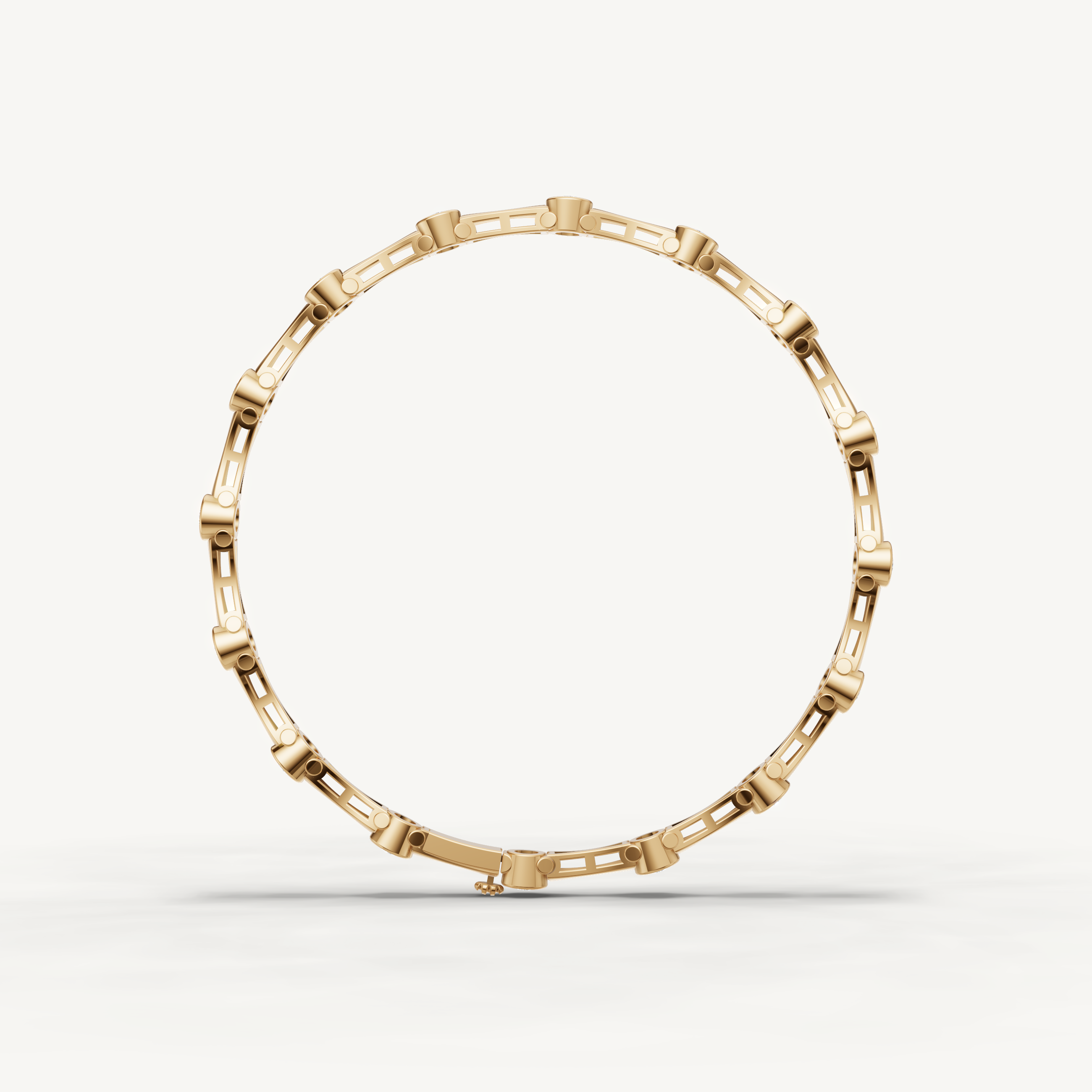 Yellow gold diamond bracelet featuring sleek wave inspired detailing by Raul Diamonds