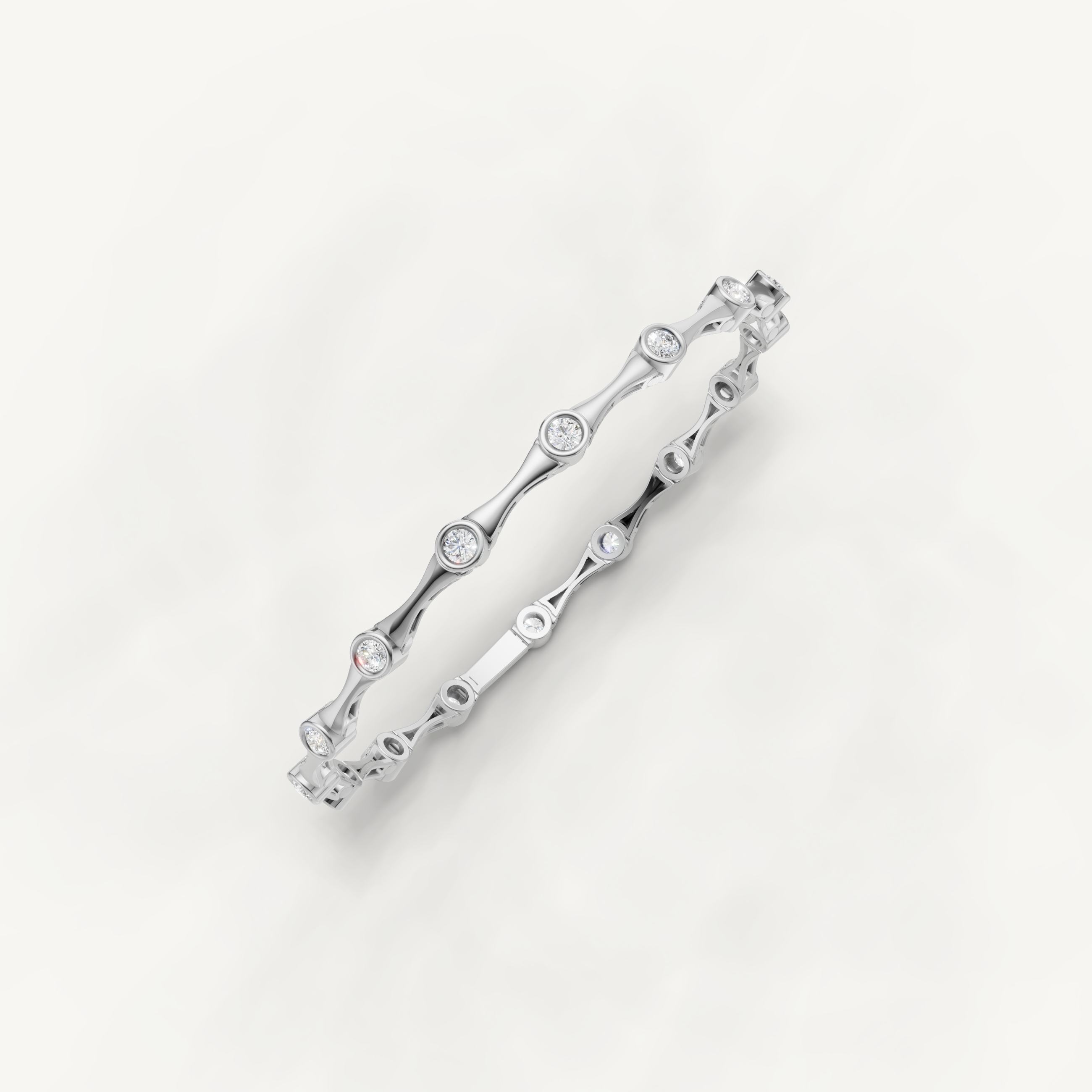 White gold fine jewelry tennis bracelet with refined minimalist luxury by Raul Diamonds