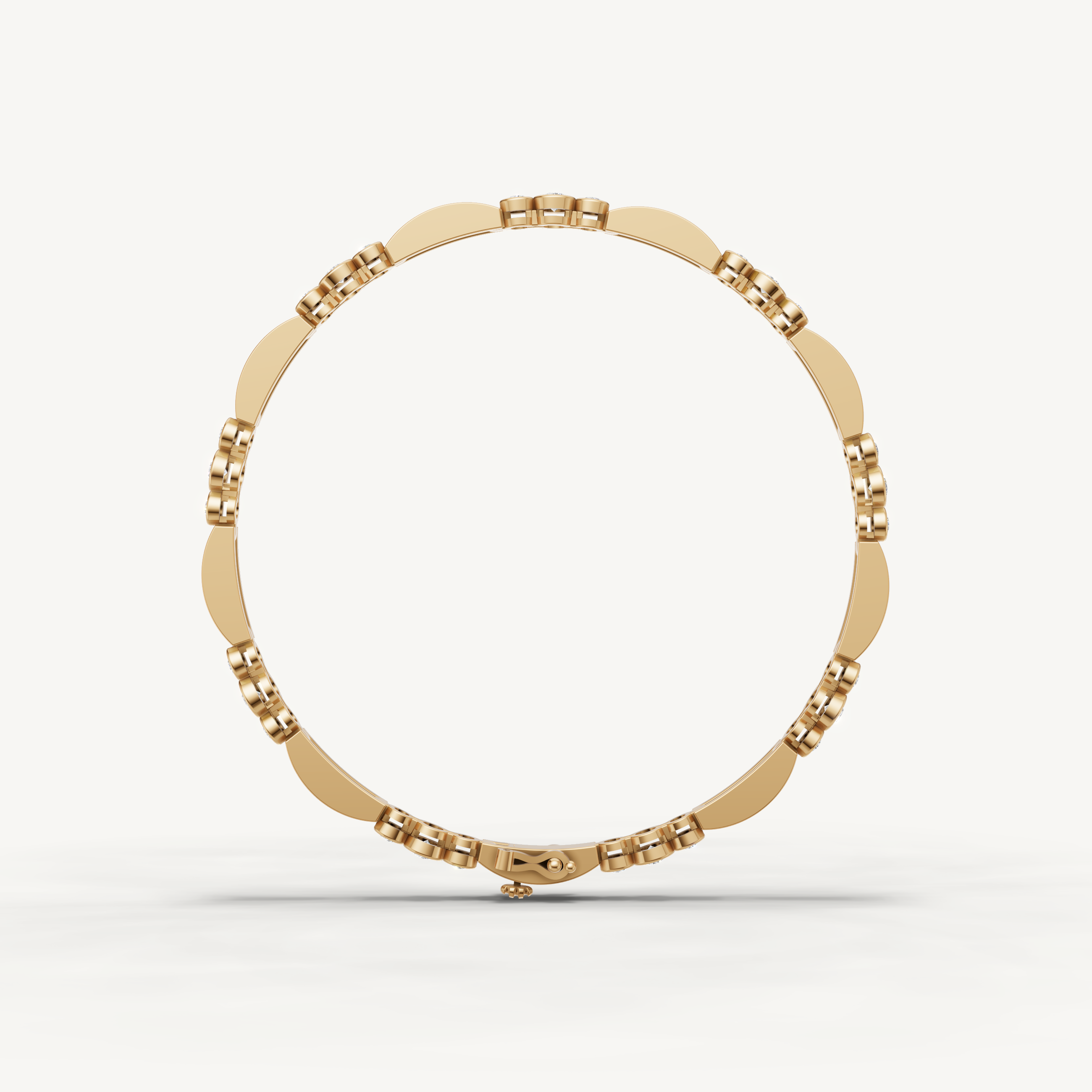 Classic yellow gold bracelet with brilliant lab grown diamonds and sleek detailing by Raul Diamonds