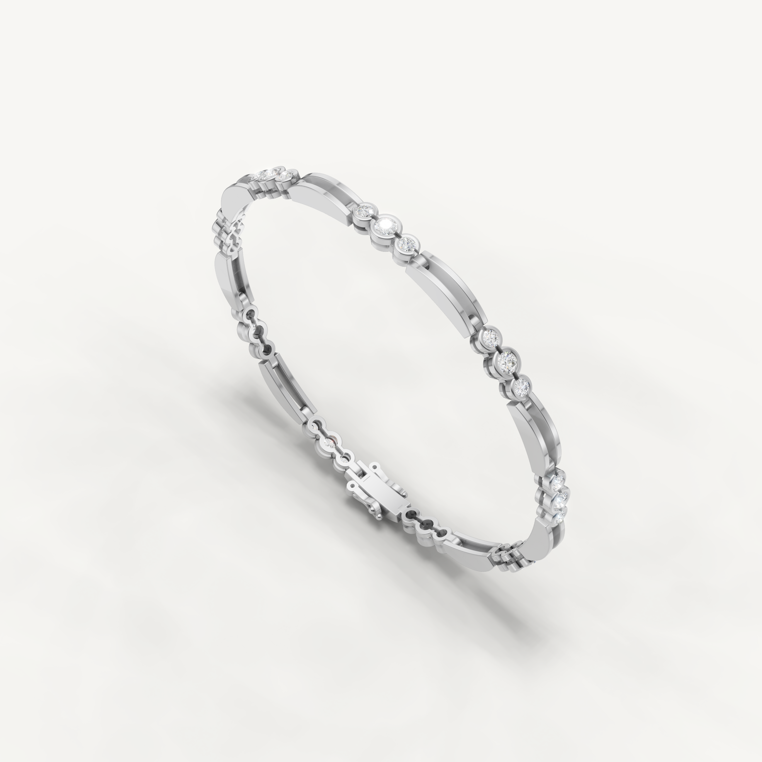 Luxury white gold diamond bracelet crafted with timeless minimalist detailing by Raul Diamonds