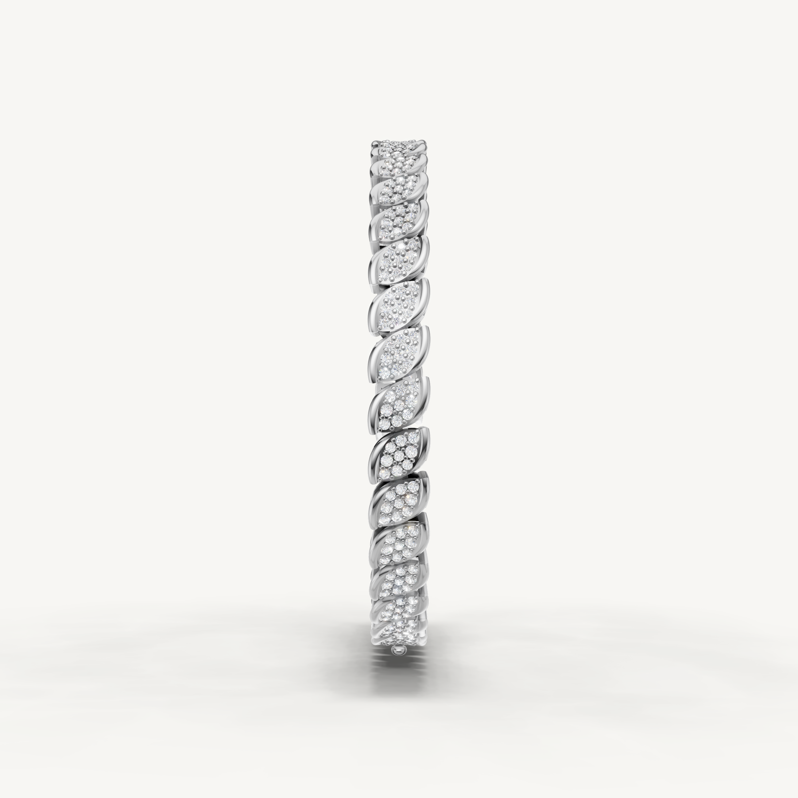 Luxury white gold diamond bracelet featuring pavé diamond marquise motifs by Raul Diamonds