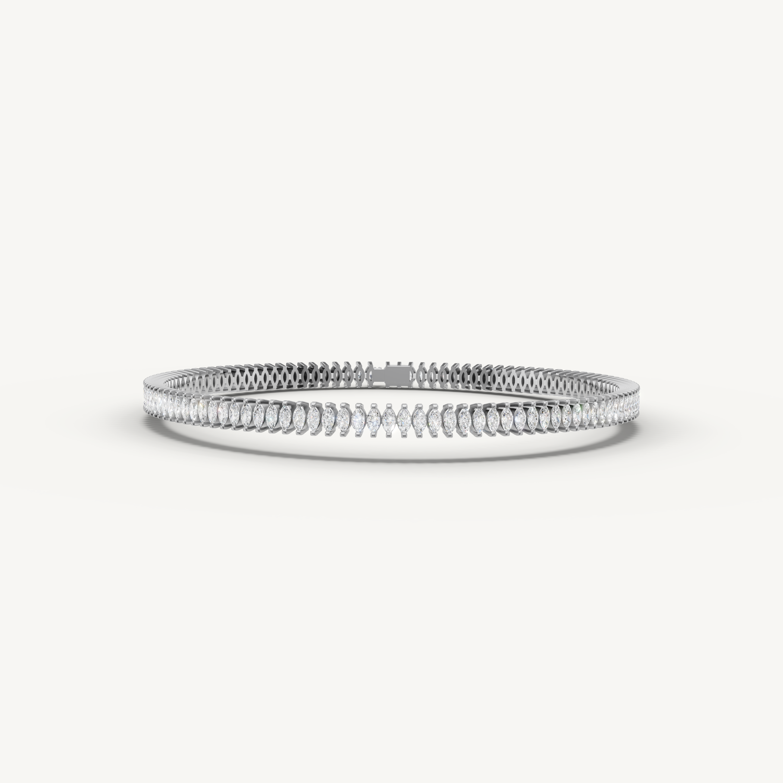 White gold marquise lab grown diamond tennis bracelet with timeless brilliance by Raul Diamonds