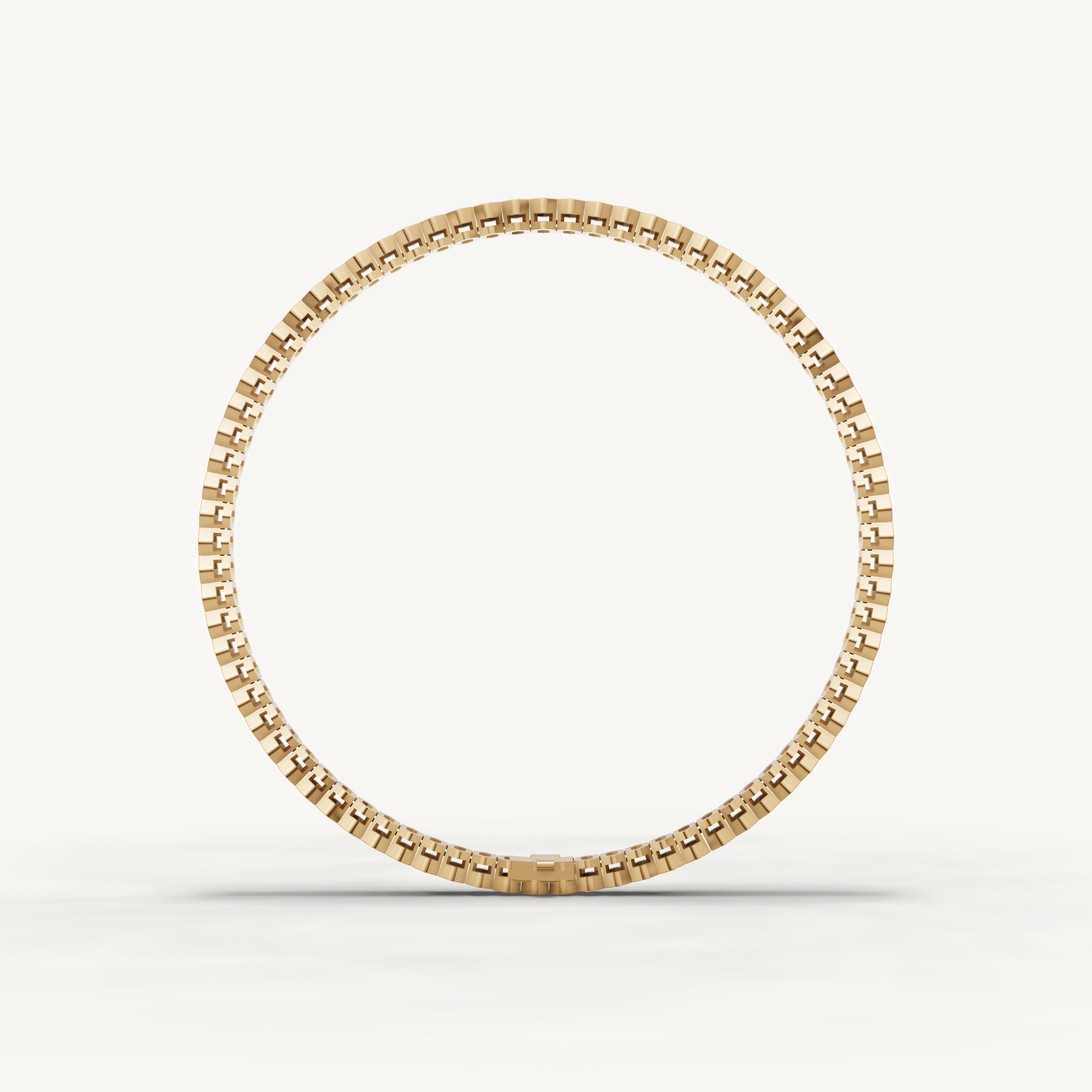 Yellow gold geometric diamond tennis bracelet with timeless luxury sparkle by Raul Diamonds