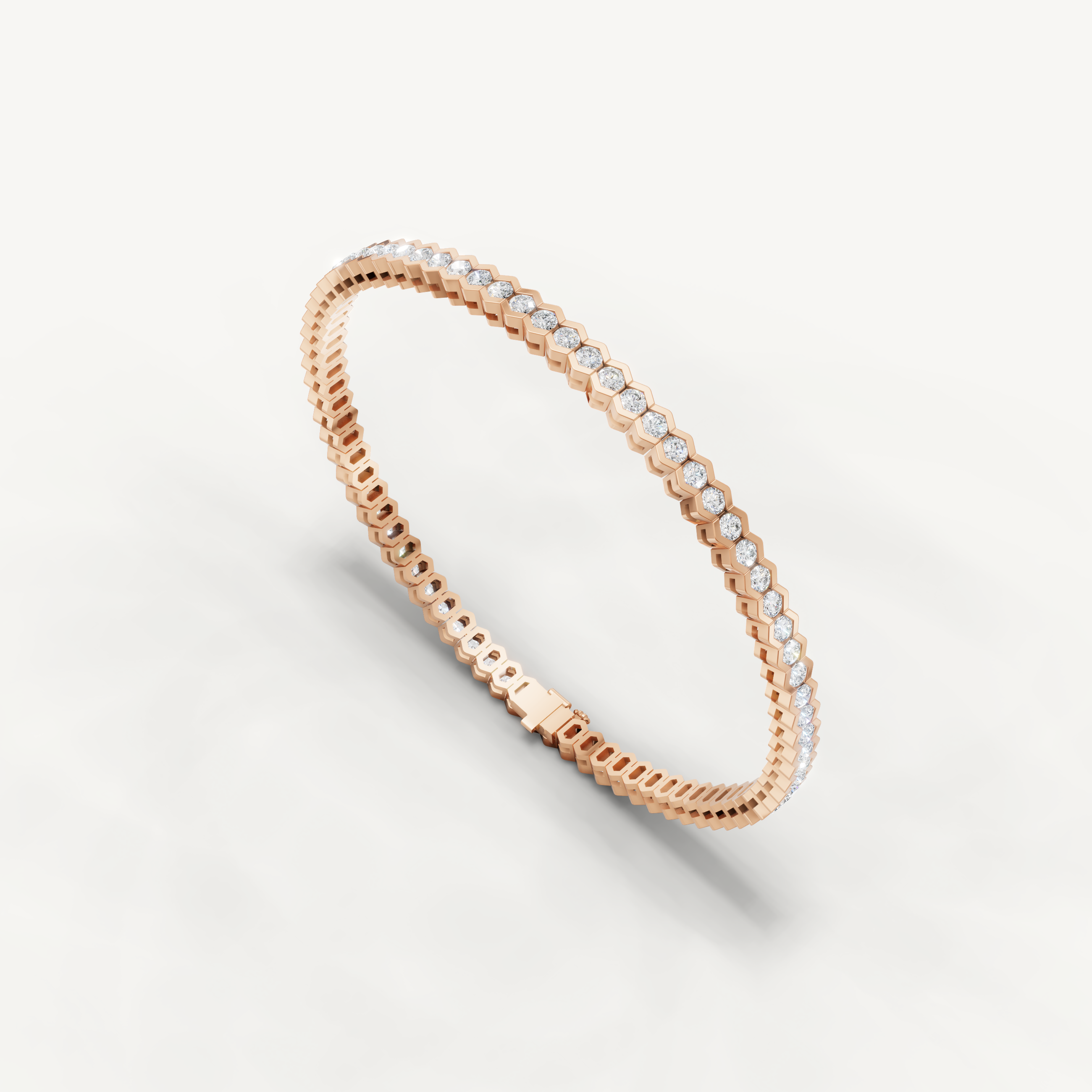 Elegant rose gold diamond tennis bracelet with refined contemporary design by Raul Diamonds