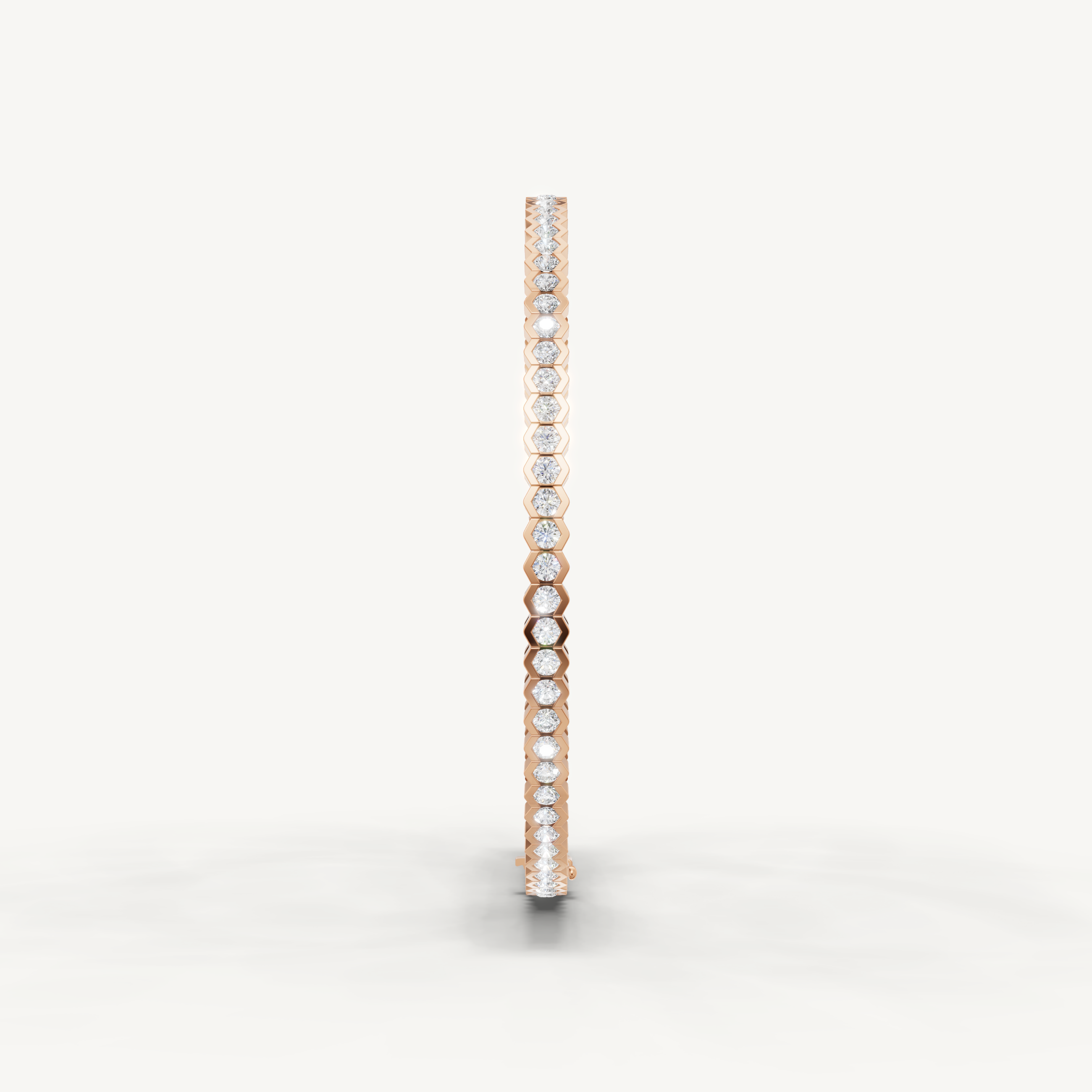 Luxury rose gold diamond bracelet featuring modern hexagon styling by Raul Diamonds