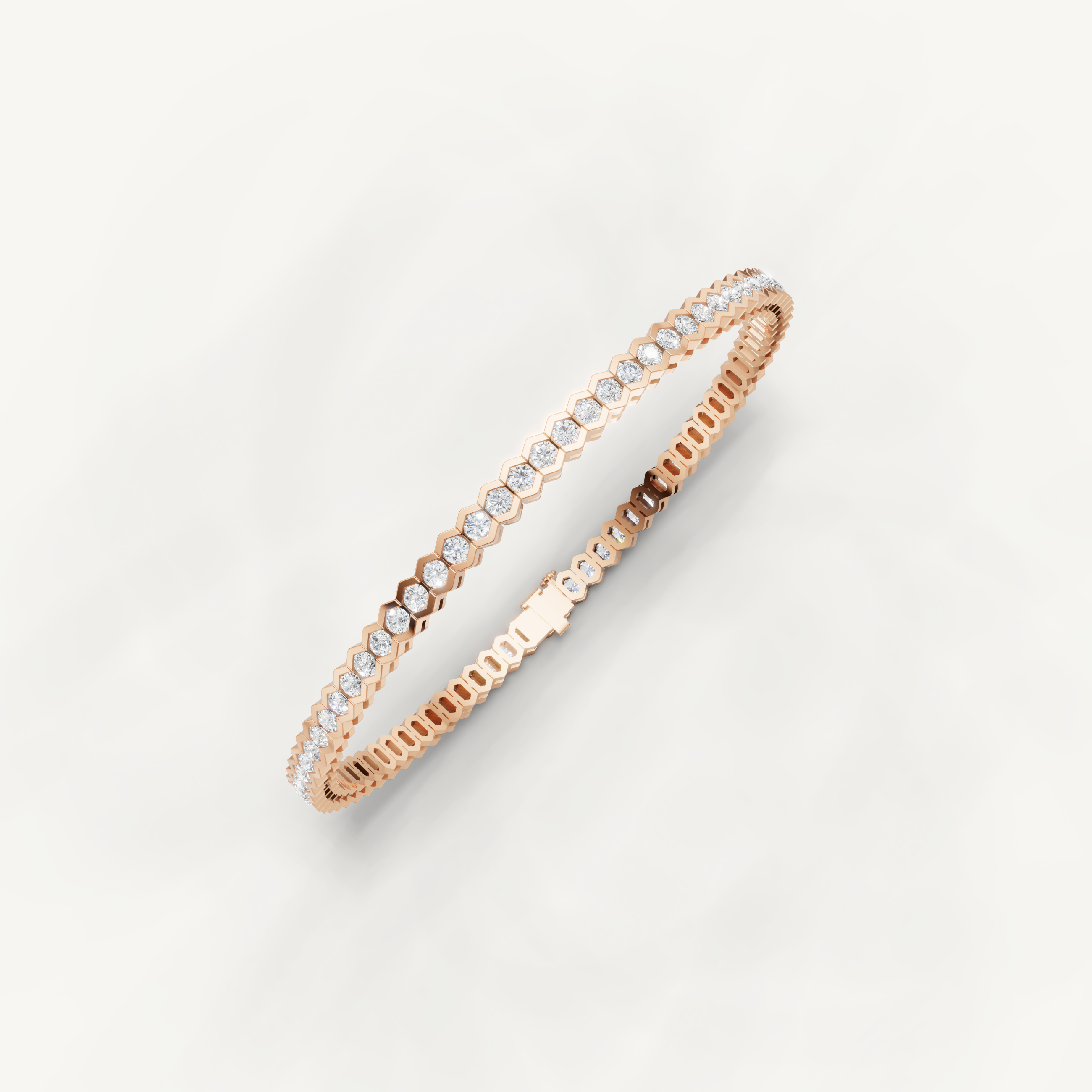 Rose gold fine jewelry bracelet with round lab grown diamonds by Raul Diamonds