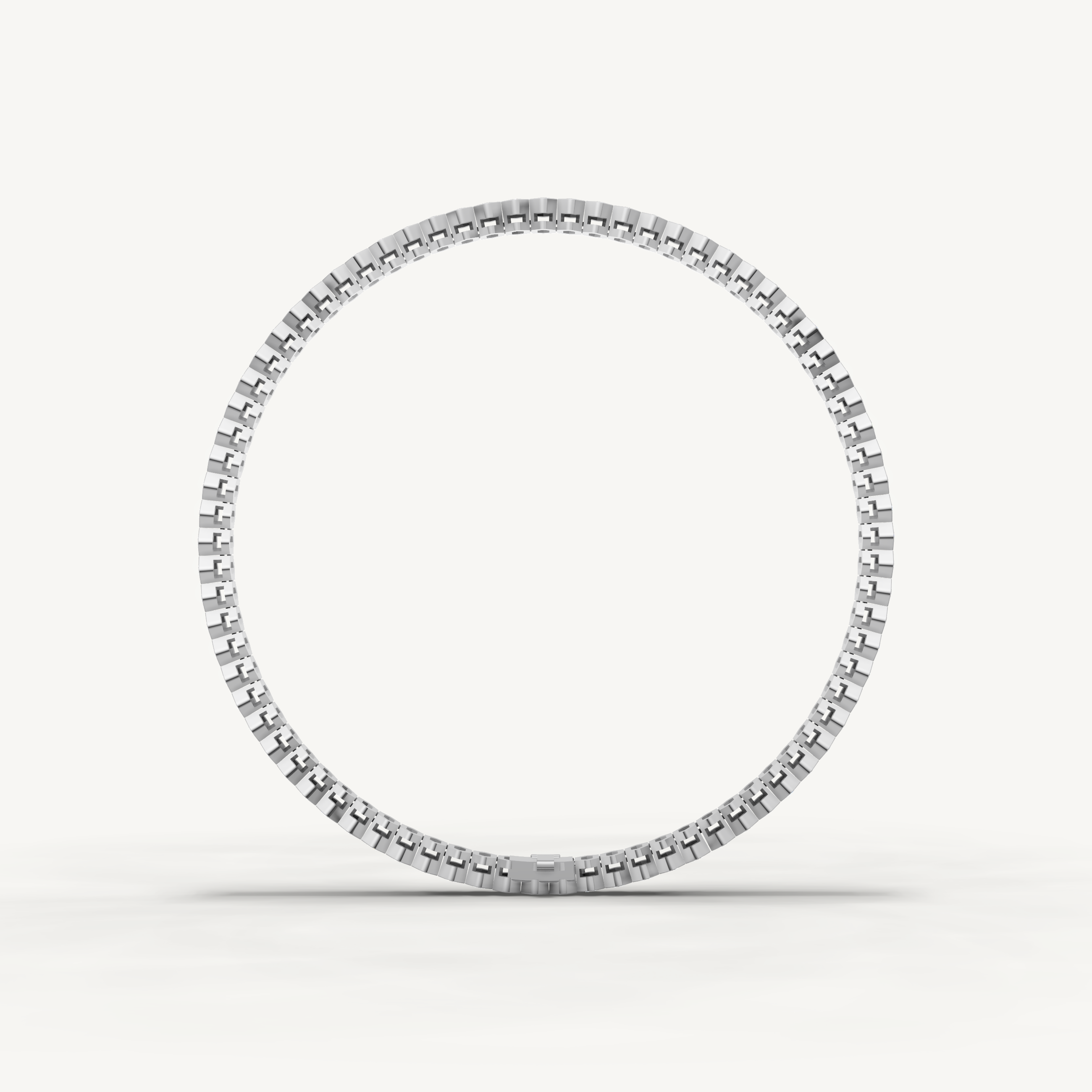 White gold geometric diamond tennis bracelet with timeless brilliance by Raul Diamonds