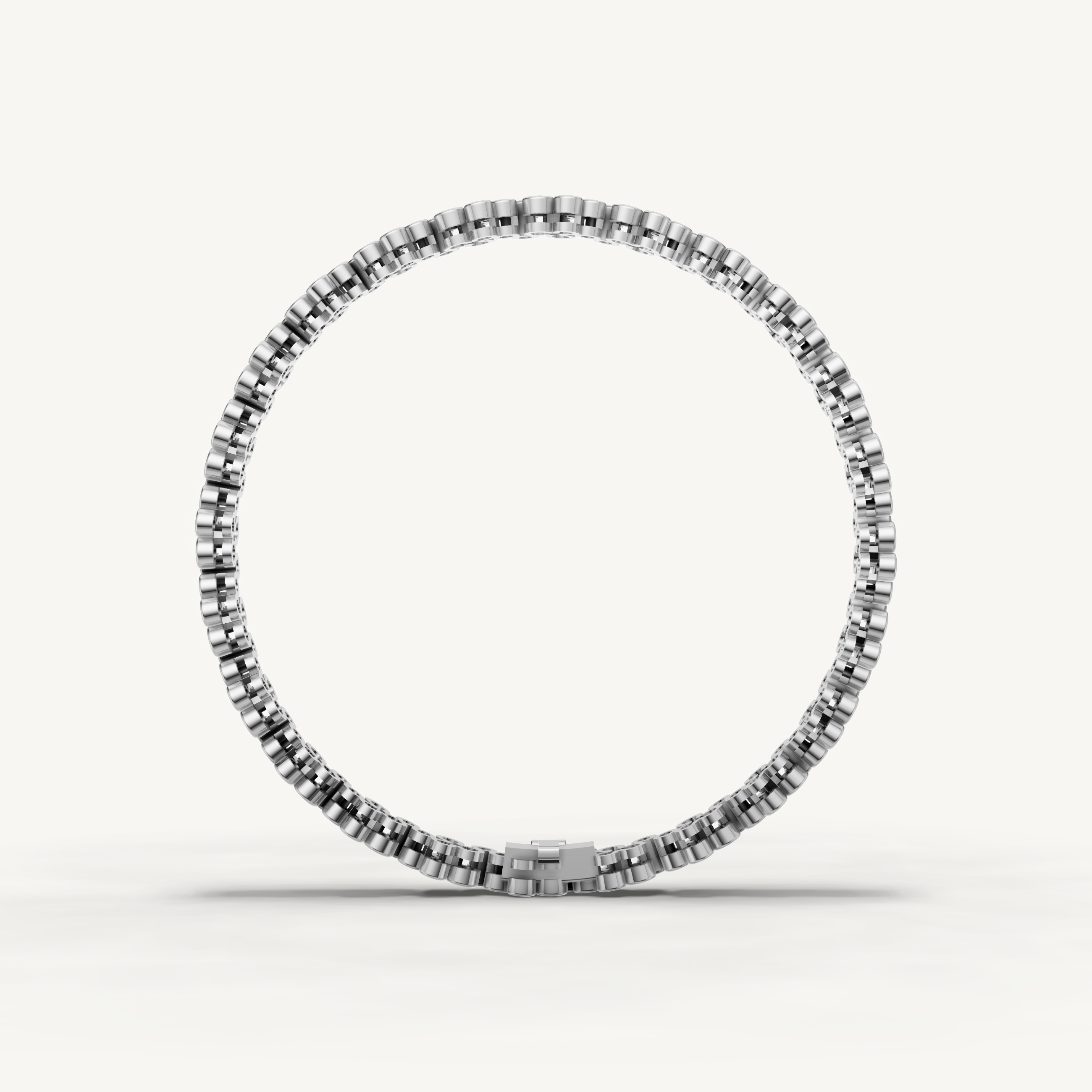 White gold geometric diamond tennis bracelet with timeless brilliance by Raul Diamonds