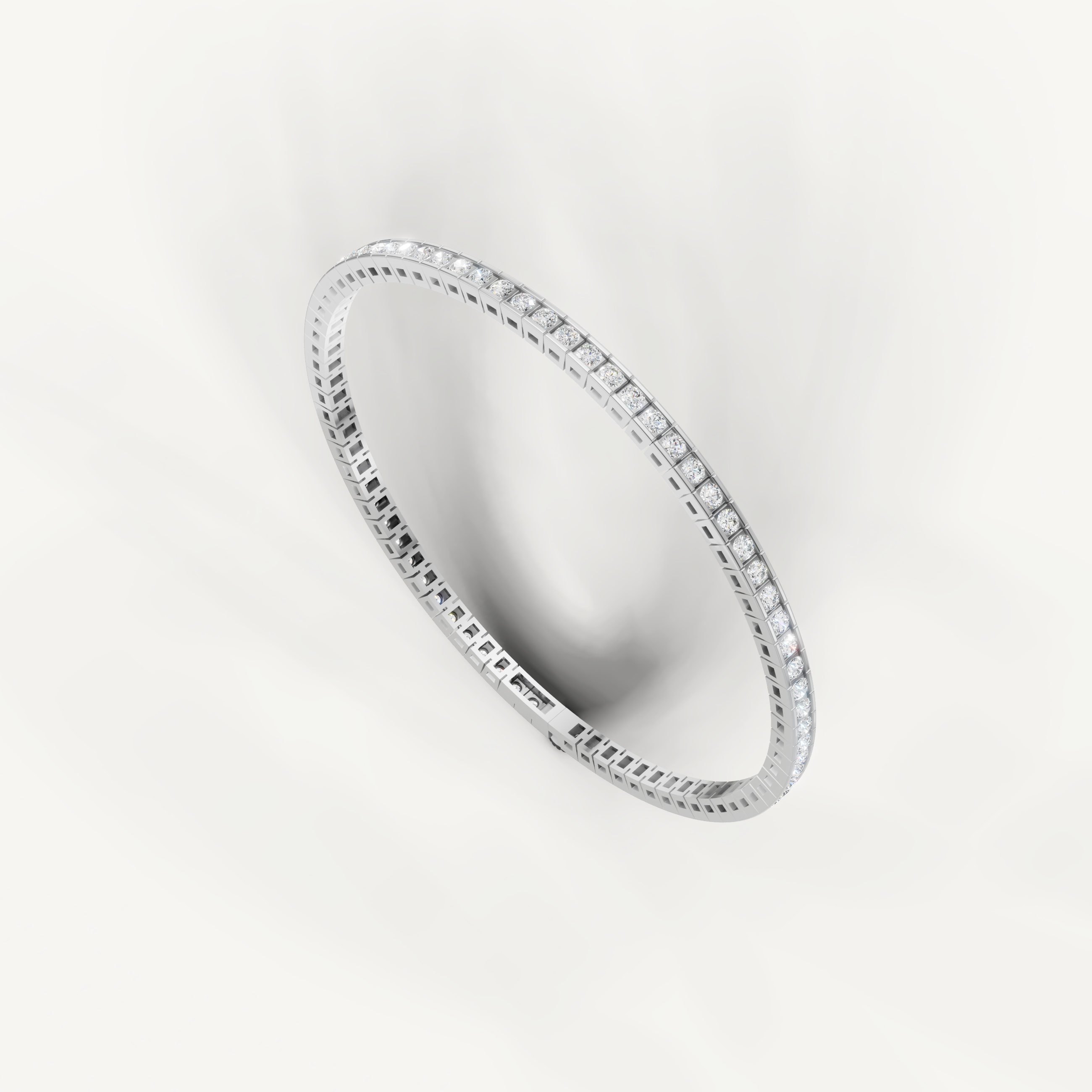 Elegant white gold diamond bracelet with sleek modern craftsmanship by Raul Diamonds