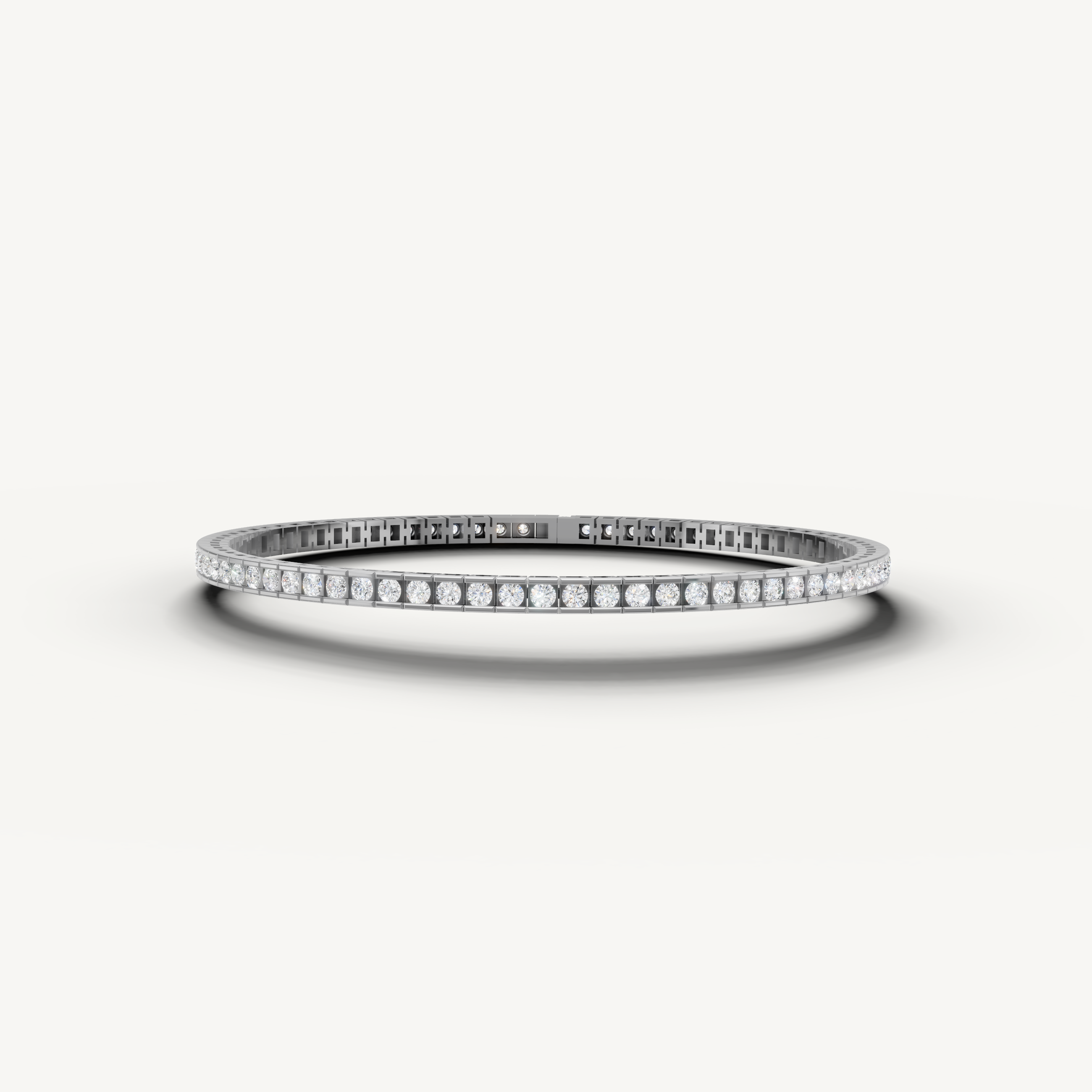 White gold slim lab grown diamond tennis bracelet with classic brilliance by Raul Diamonds