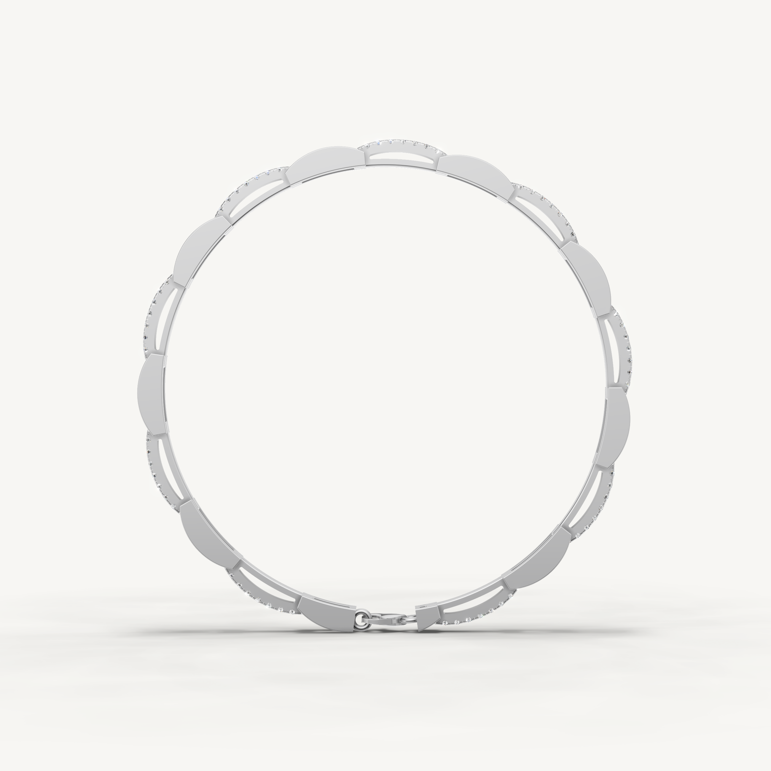 White gold open link diamond bracelet with timeless luxury brilliance by Raul Diamonds