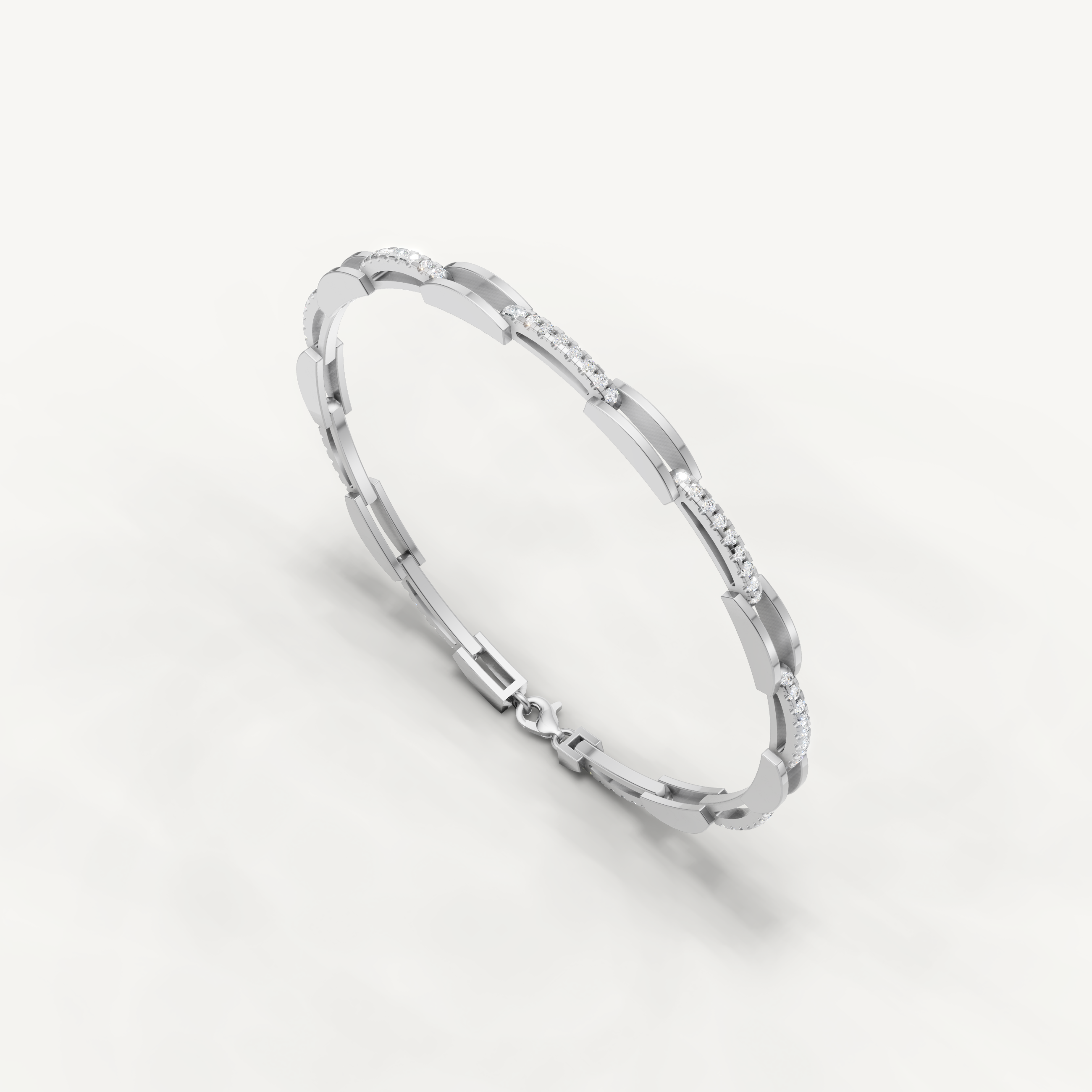 Elegant white gold diamond bracelet with sleek contemporary craftsmanship by Raul Diamonds