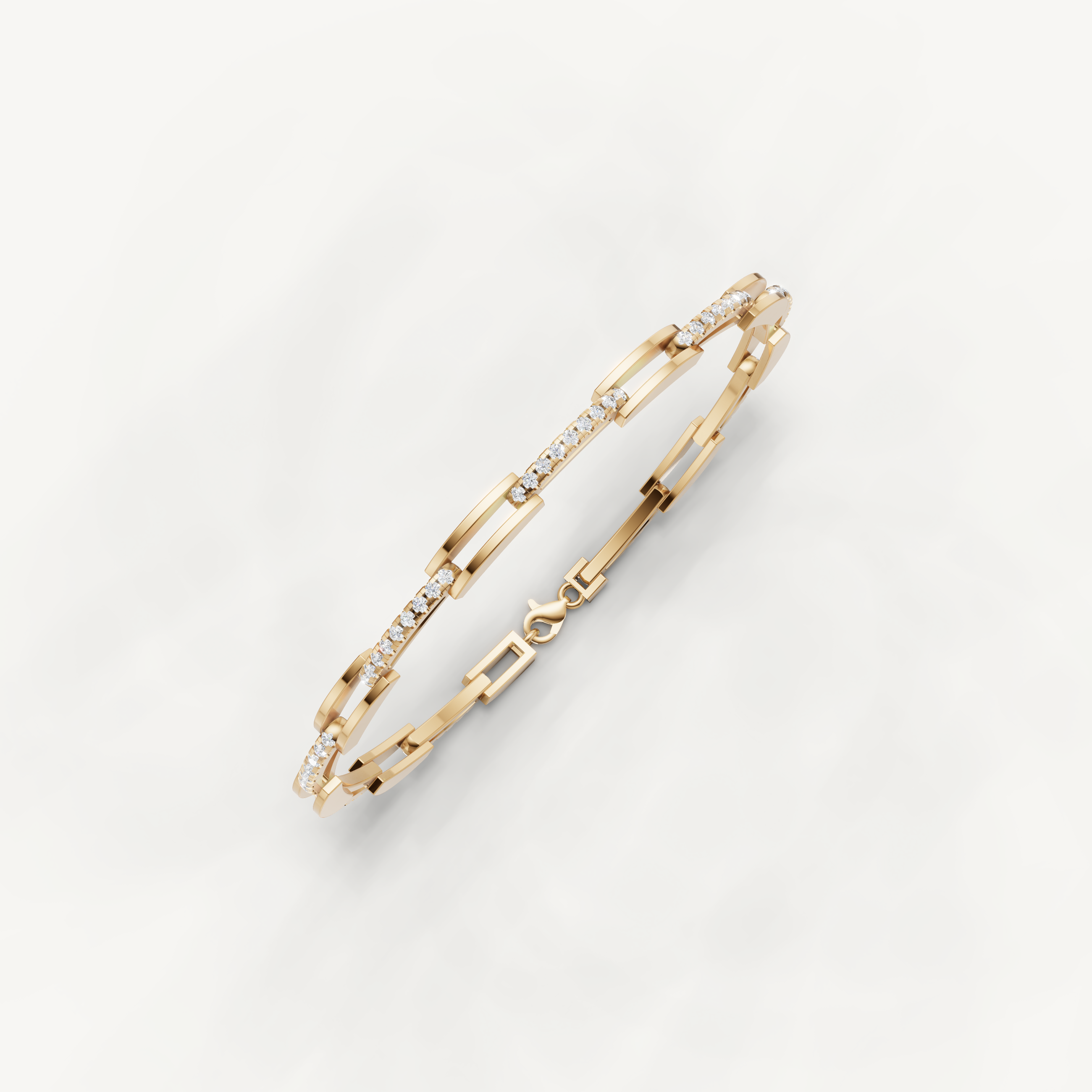 Yellow gold fine jewelry bracelet with delicate pavé lab grown diamonds by Raul Diamonds