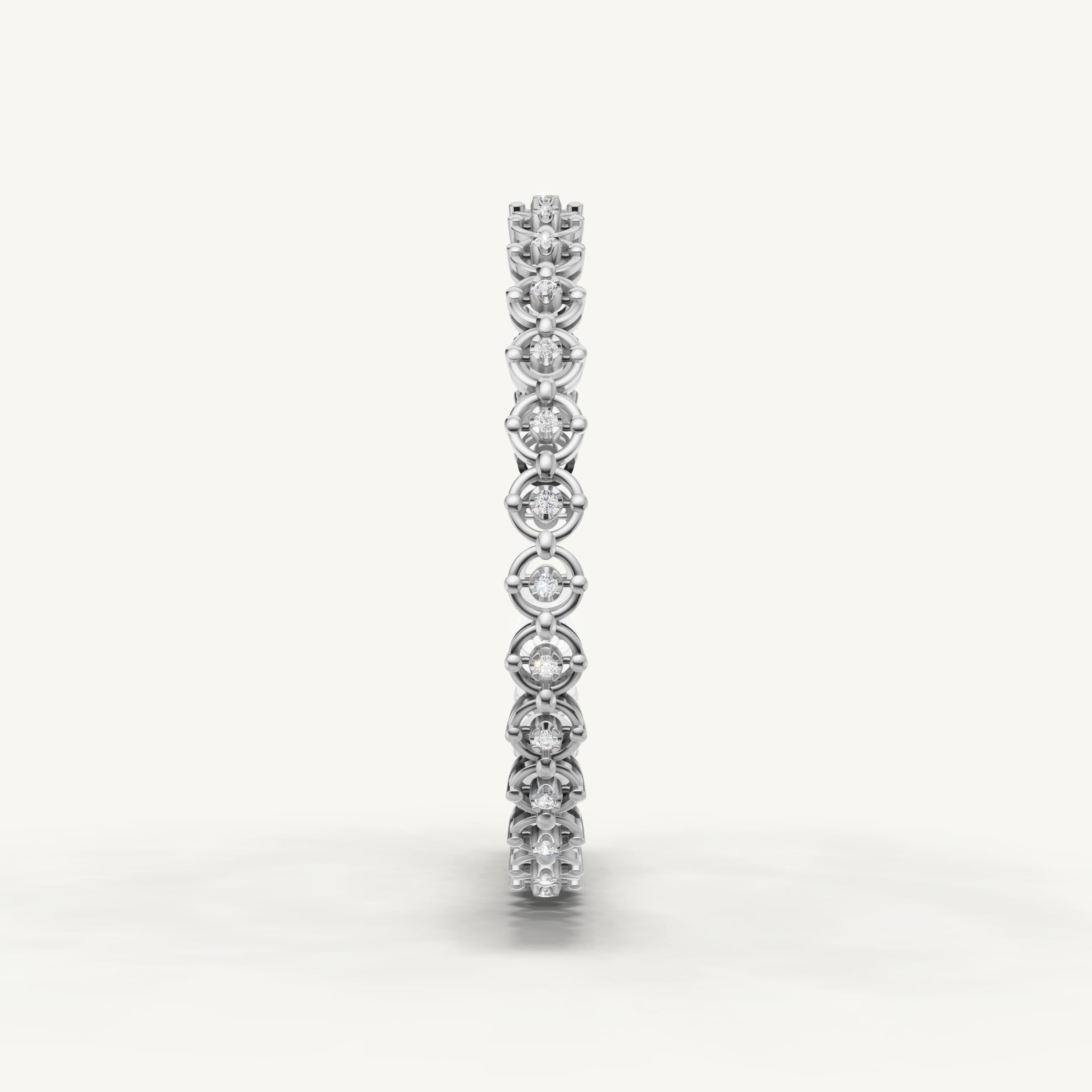 Luxury white gold diamond bracelet featuring circular halo style detailing by Raul Diamonds