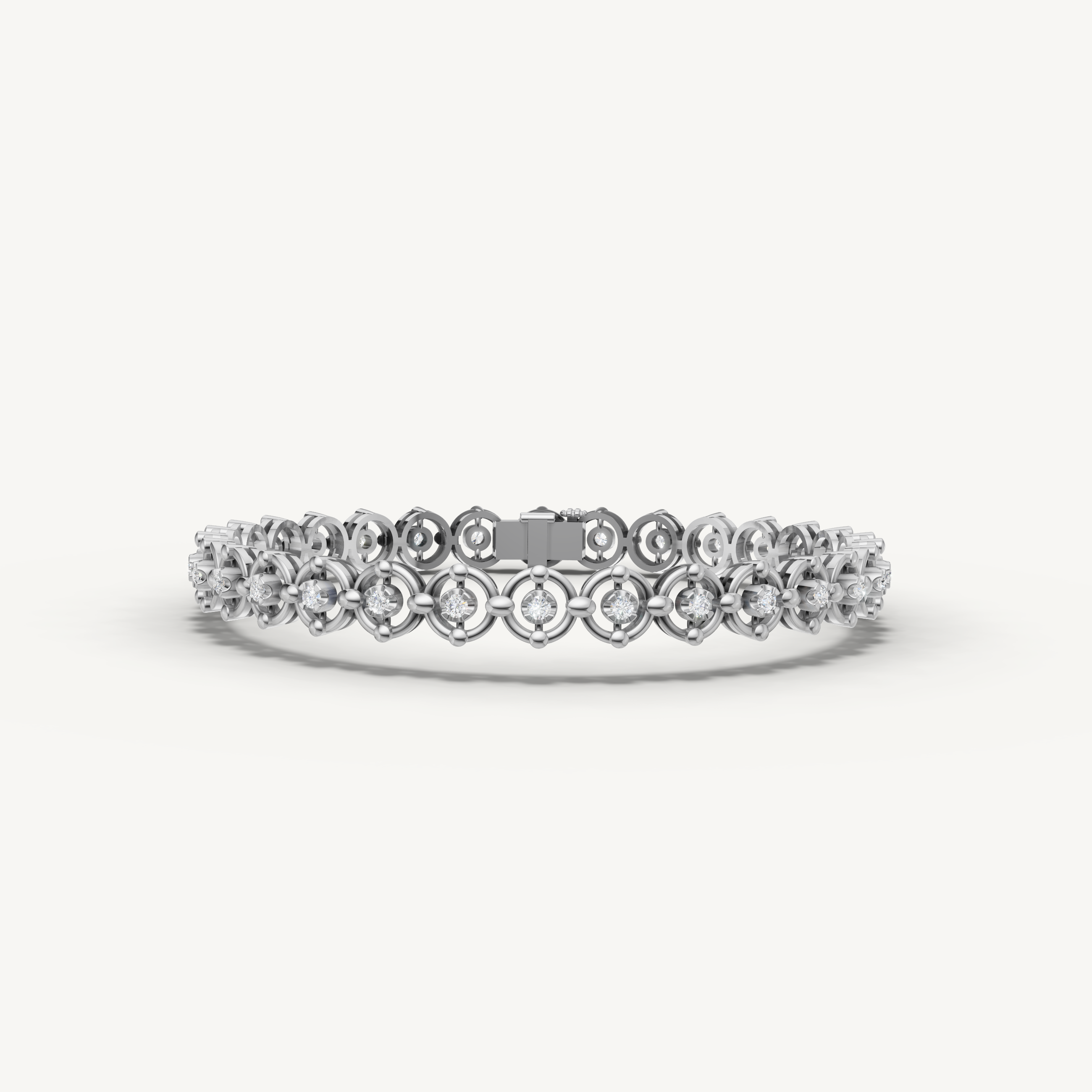 White gold floral inspired lab grown diamond tennis bracelet with timeless brilliance by Raul Diamonds