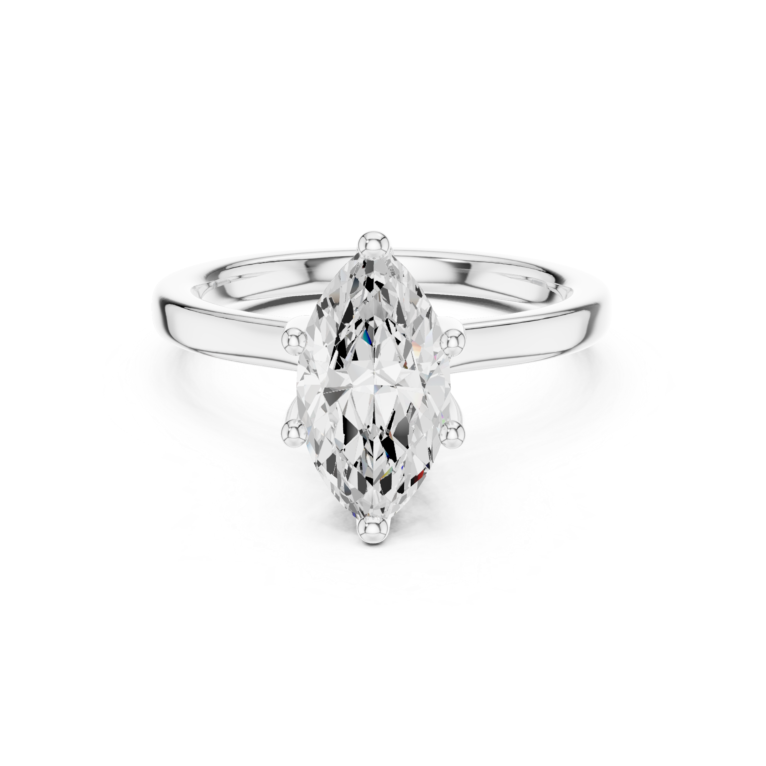 6-prong marquise lab diamond halo solitaire ring
