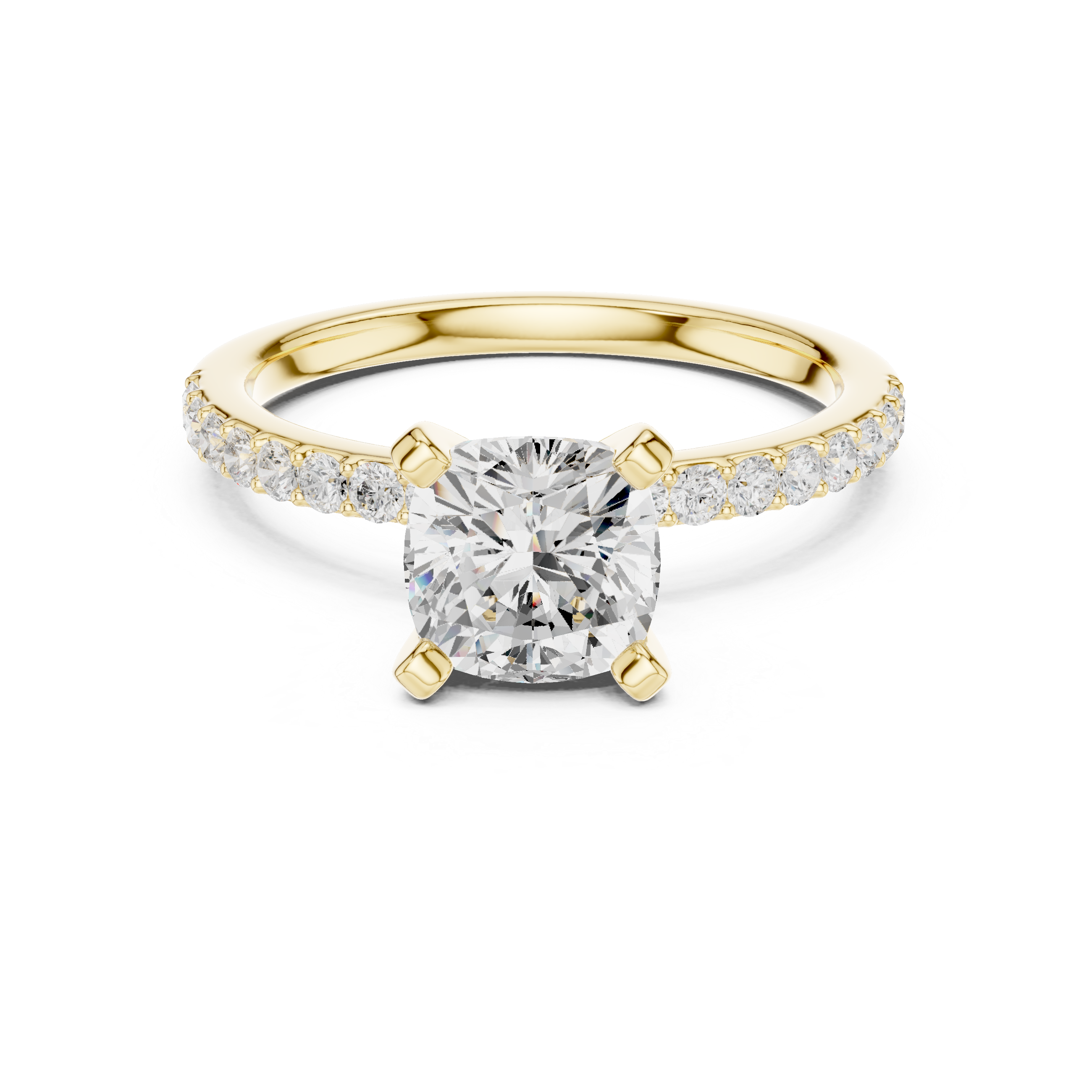 2-carat cushion cut lab grown diamond engagement ring